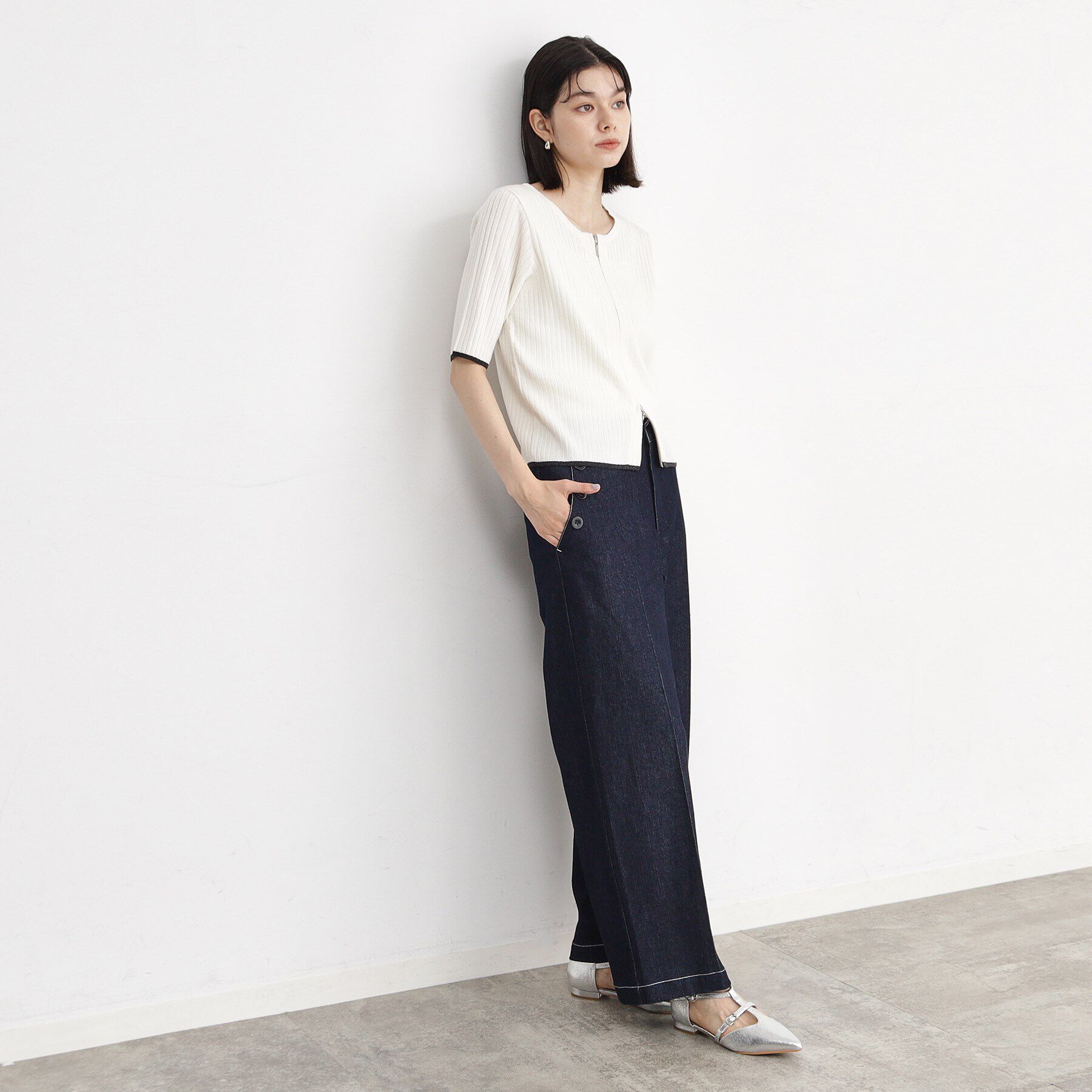 THE SHOP TK「【毛玉になりにくい】Wジップリブプルオーバー/洗える」|ニット・セーター|