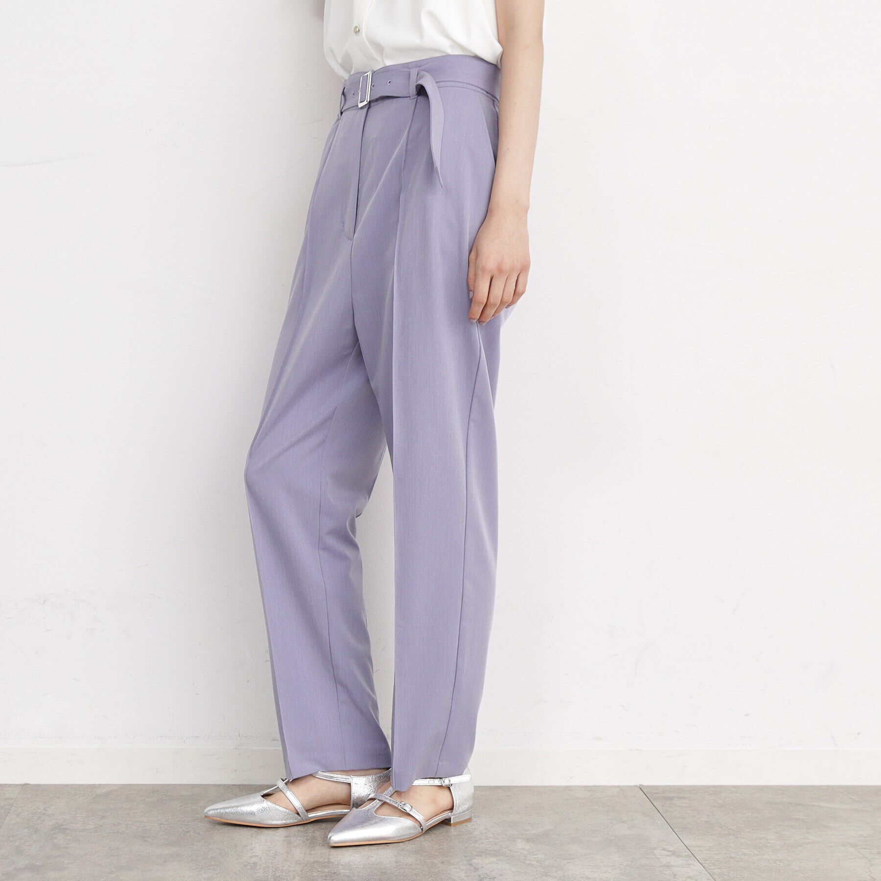 THE SHOP TK「【美シルエット/スタイルUP】ベルト付テーパードパンツ/洗える」|その他|