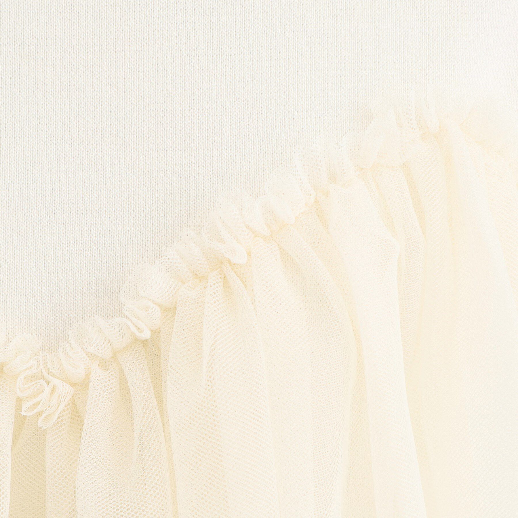 THE SHOP TK「【大人チュール使い】5分袖チュール切替ニット/洗える」|ニット・セーター|