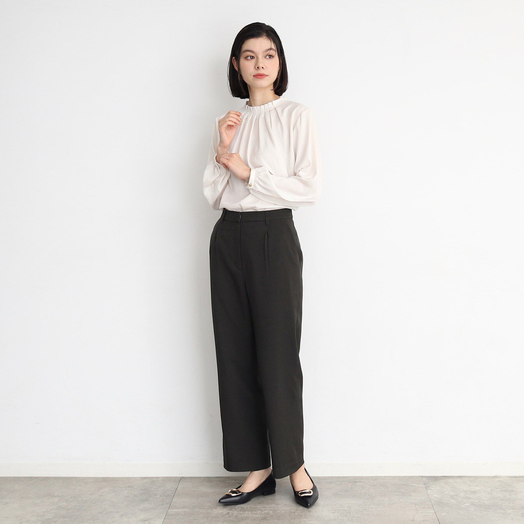 THE SHOP TK「【セットアップ可/洗える】シャークスキンストレートワイドパンツ」|その他|