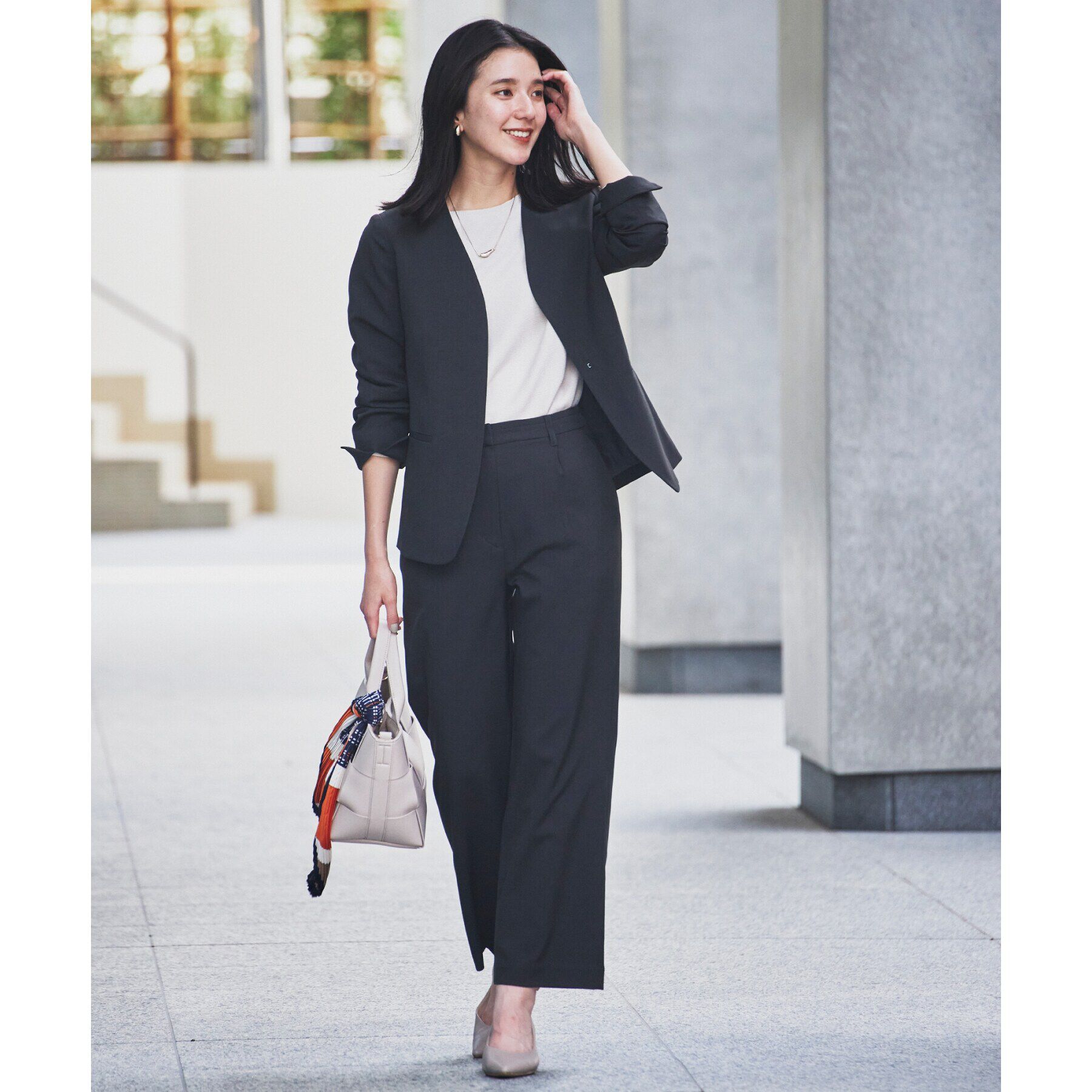 THE SHOP TK「【セットアップ可/洗える】シャークスキンストレートワイドパンツ」|その他|