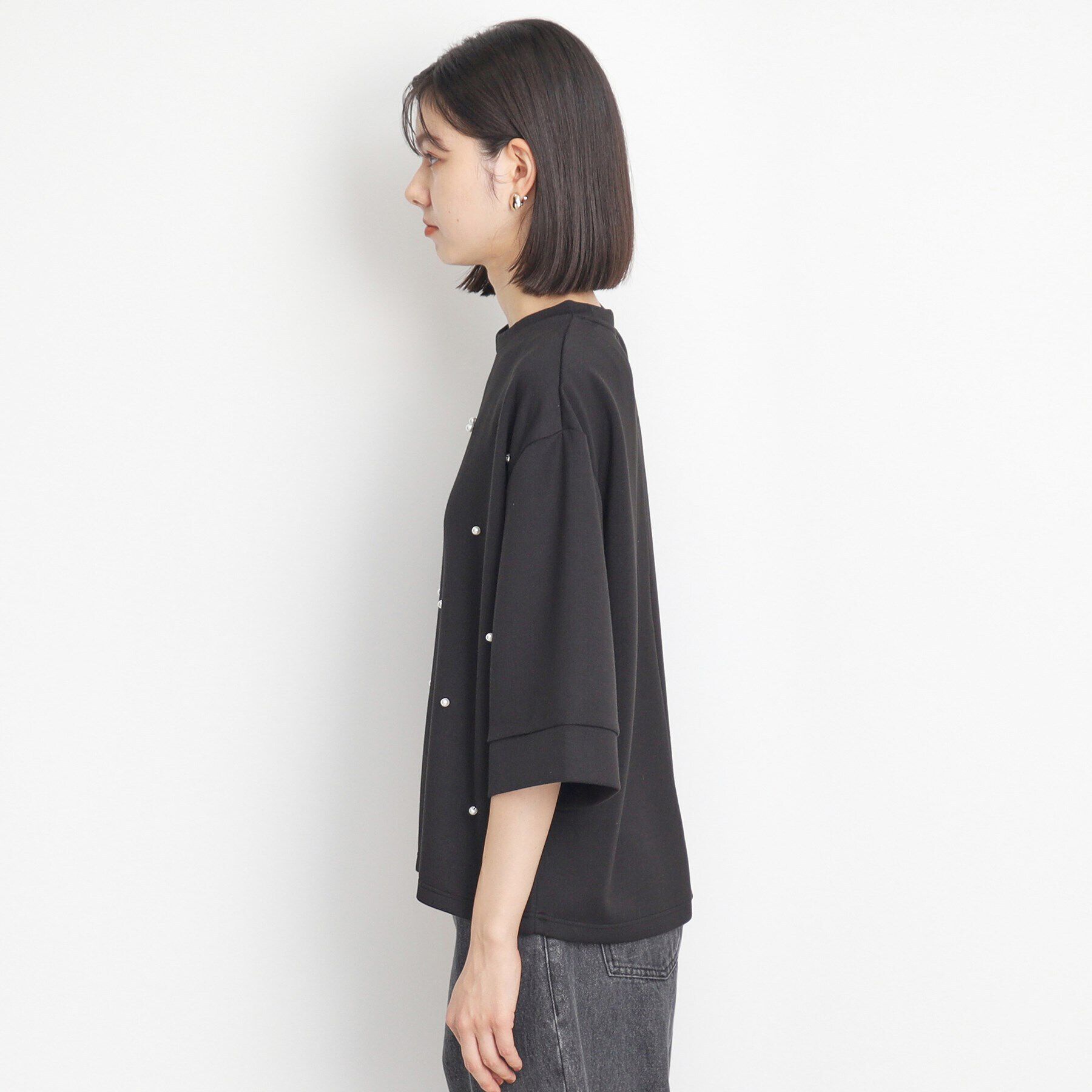 THE SHOP TK「パール付きプルオーバー【洗える】」|Tシャツ・カットソー|