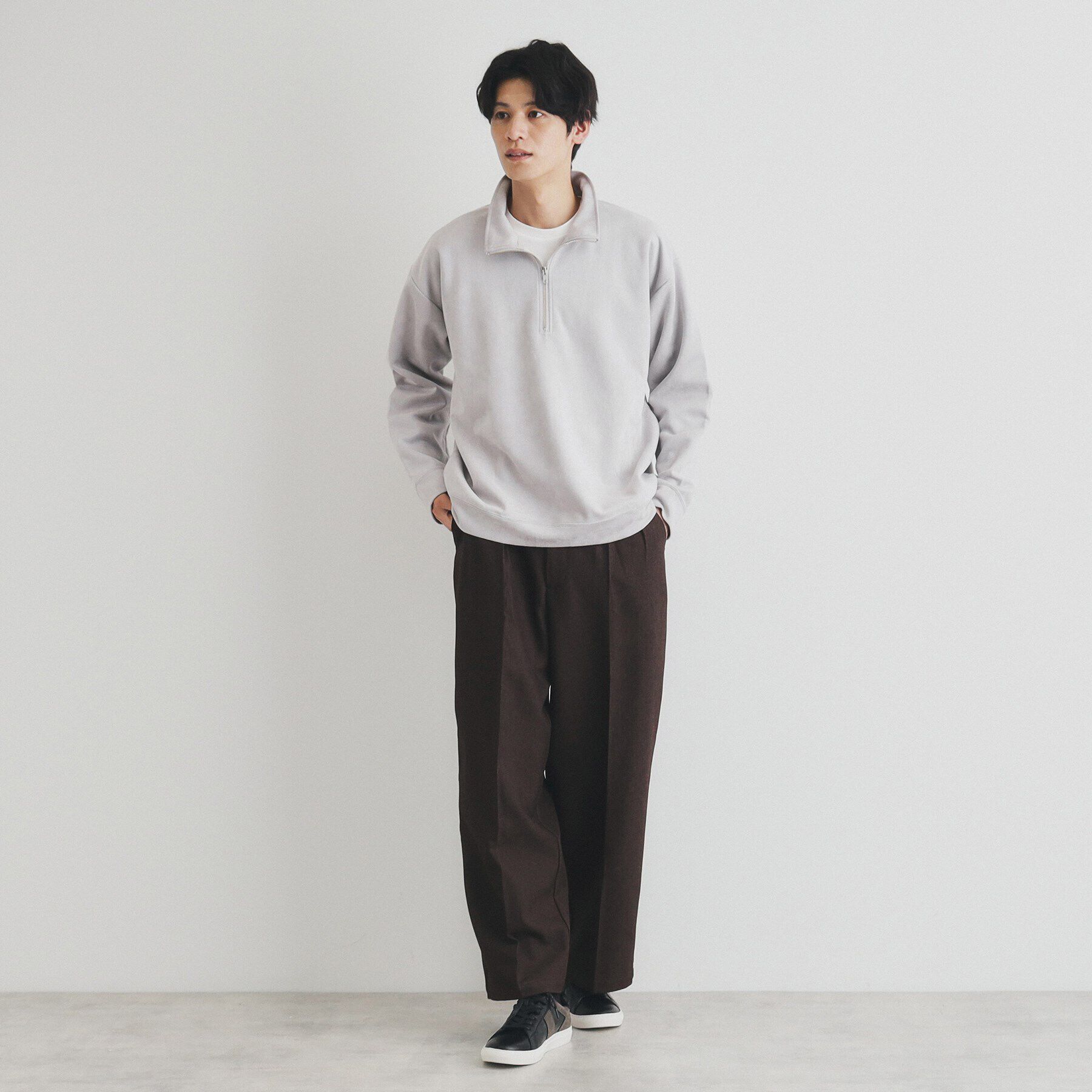 THE SHOP TK「スウェードライクハーフジッププルオーバー」|Tシャツ・カットソー|