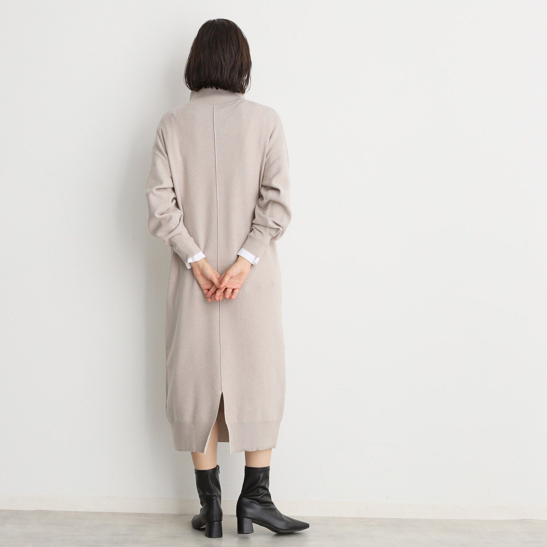 THE SHOP TK「【毛玉になりにくい/静電気防止】ハーフジップワンピース/洗える」|ワンピース|