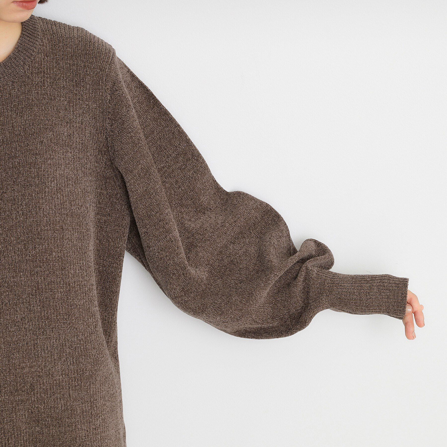 THE SHOP TK「ベロア風モールニットワンピース」|ワンピース|