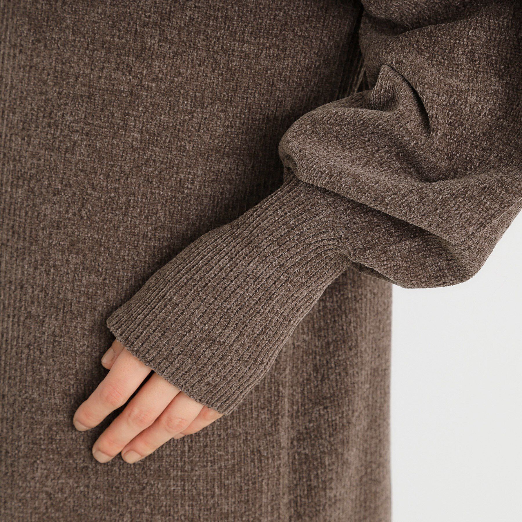 THE SHOP TK「ベロア風モールニットワンピース」|ワンピース|