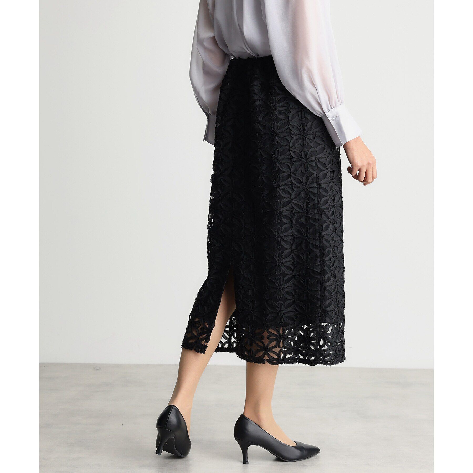 THE SHOP TK「【ONOFF活躍／セレモニー】刺繍レーススカート／洗える」|スカート|