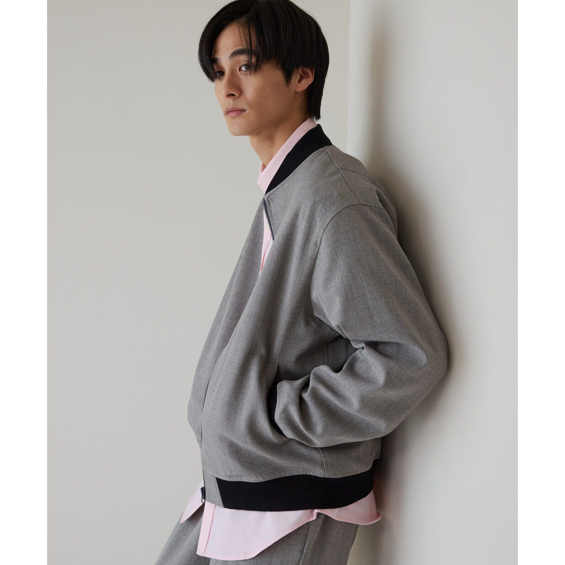 THE SHOP TK「【CAVIAN/キャビアン】リサイクルシャークスキンジップブルゾン セットアップ可」|ブルゾン・スタジャン|