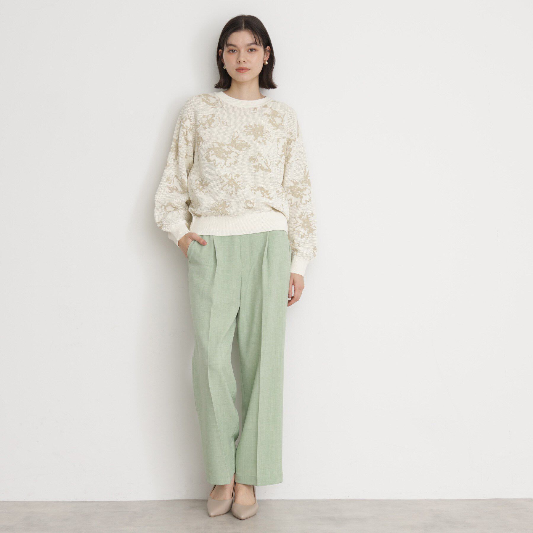 THE SHOP TK「花柄ジャカードニット【洗濯機OK】」|ニット・セーター|