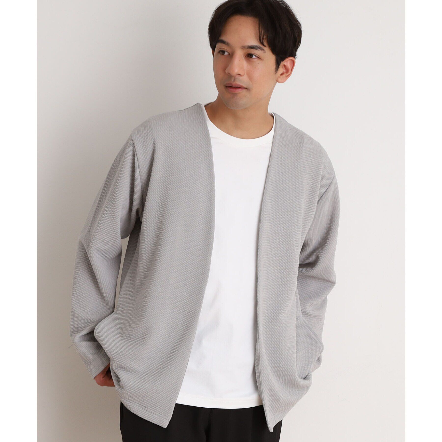 THE SHOP TK「ミニフクレアンサンブルカーディガン 【長袖カーディガン＋半袖Tシャツセットアイテム】」|カーディガン|