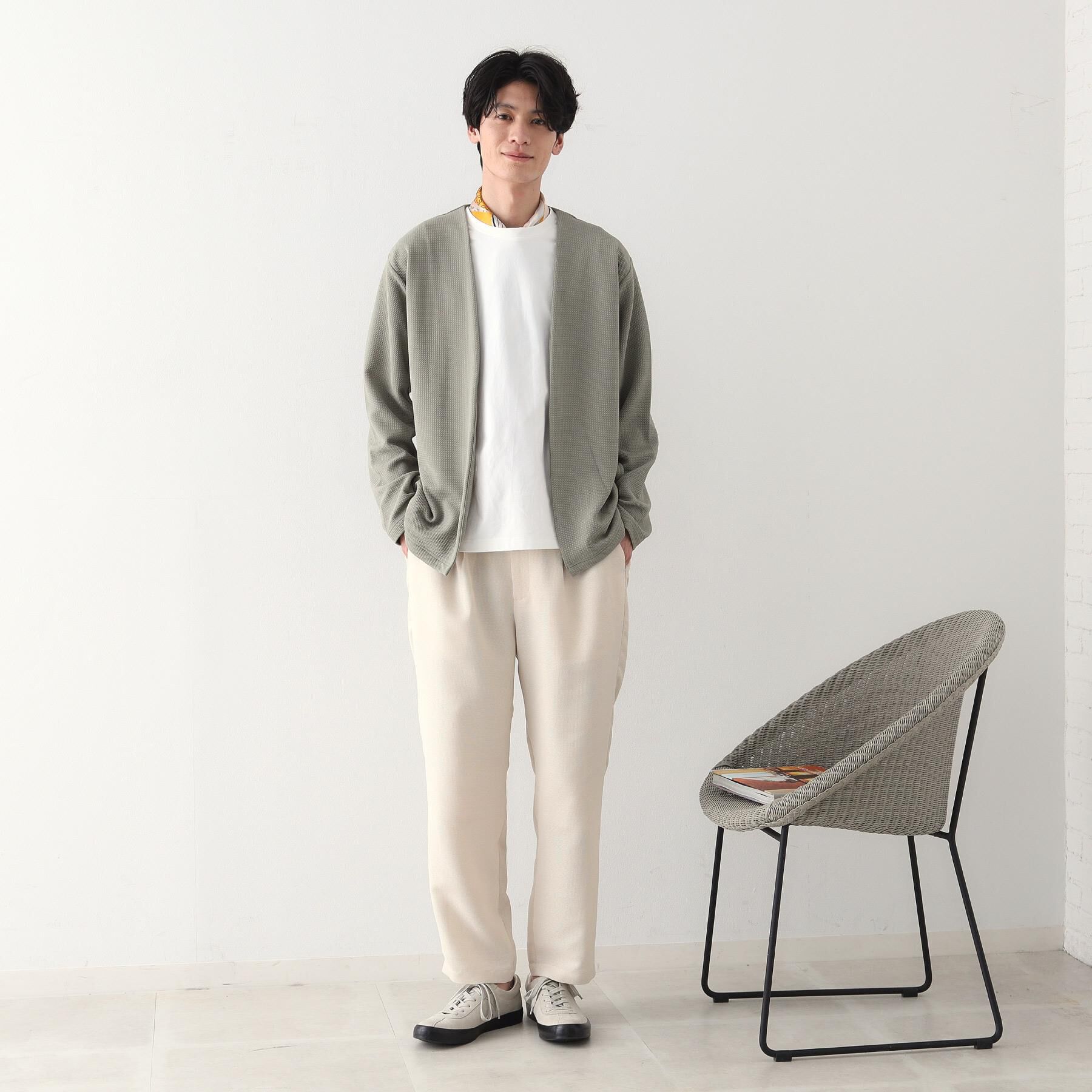 THE SHOP TK「ミニフクレアンサンブルカーディガン 【長袖カーディガン＋半袖Tシャツセットアイテム】」|カーディガン|