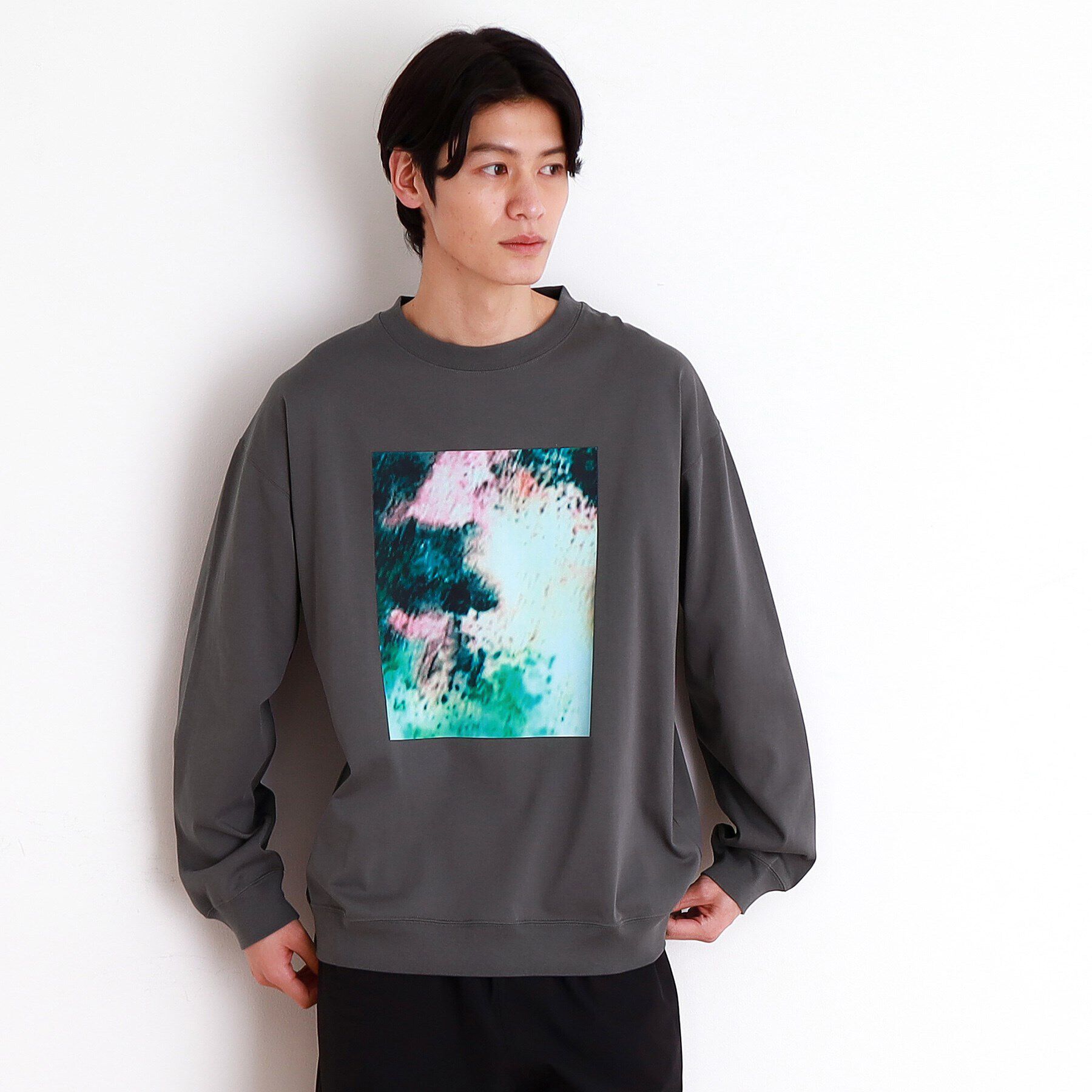 THE SHOP TK「プリントリブ長袖Tシャツ」|Tシャツ・カットソー|