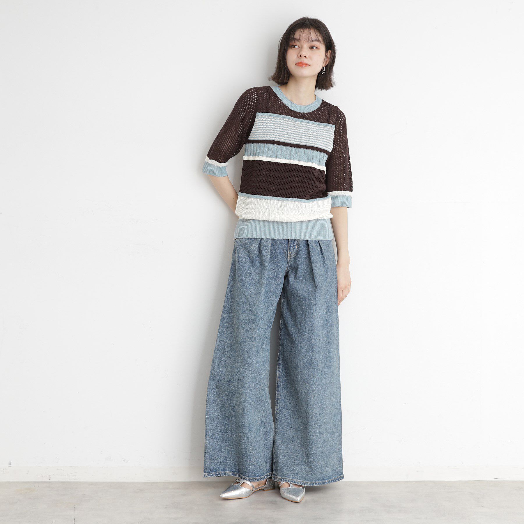 THE SHOP TK「マルチボーダートップス【洗える】」|ニット・セーター|