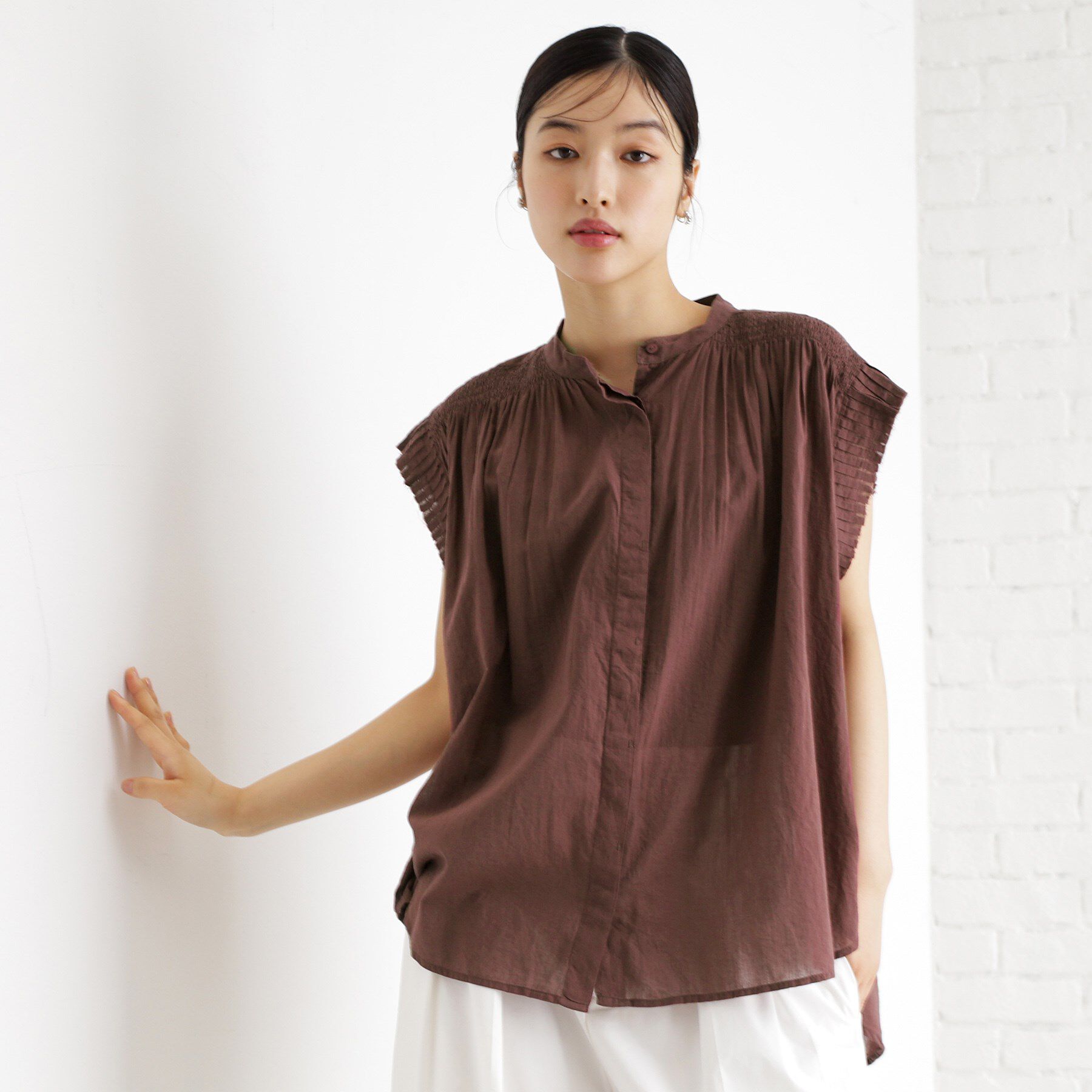 THE SHOP TK「シャーリングブラウス【洗える】」|シャツ・ブラウス|