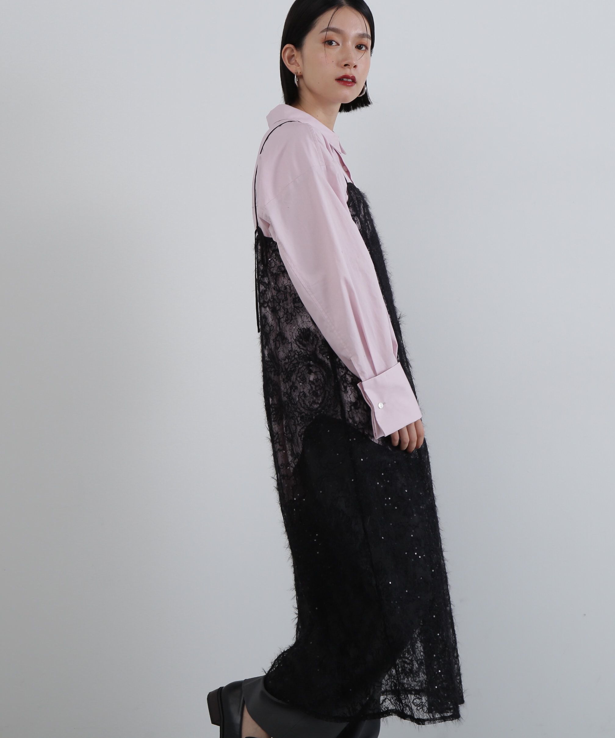  「スパンコールシアーキャミワンピース」|ワンピース|