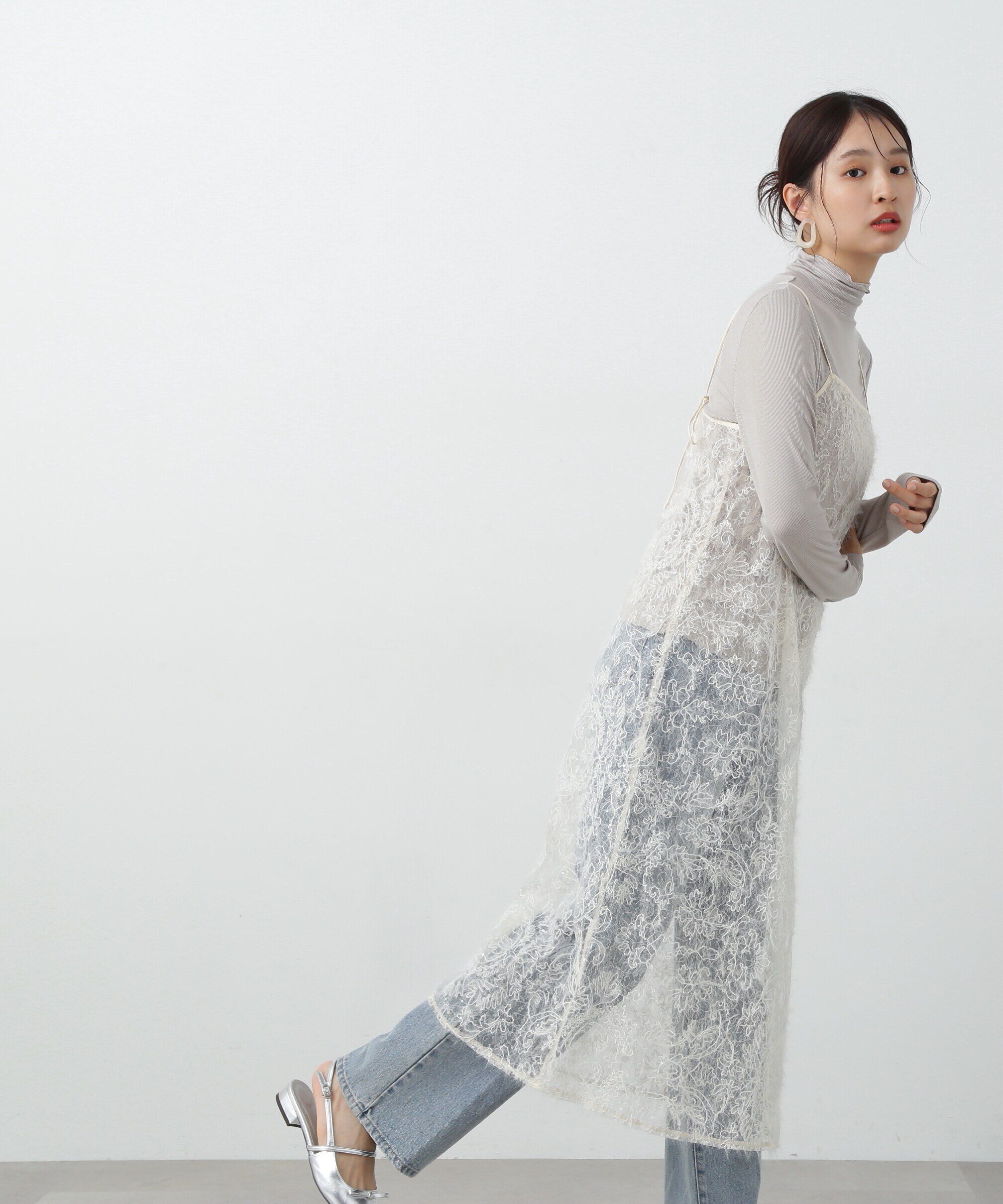  「スパンコールシアーキャミワンピース」|ワンピース|