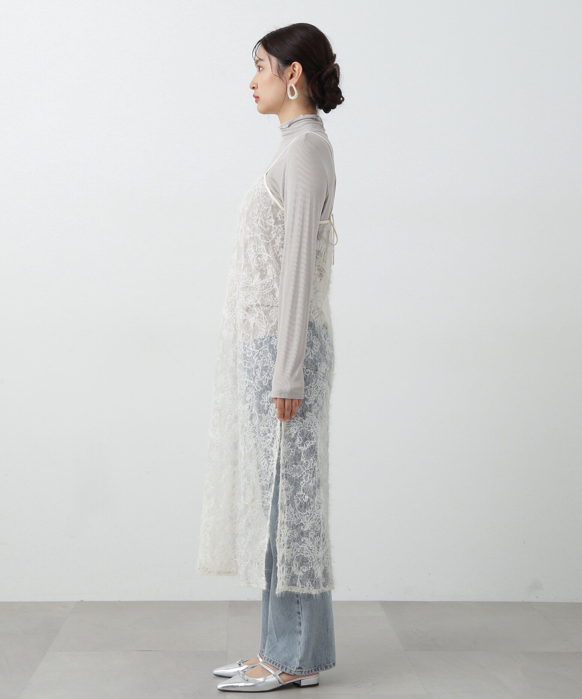  「スパンコールシアーキャミワンピース」|ワンピース|