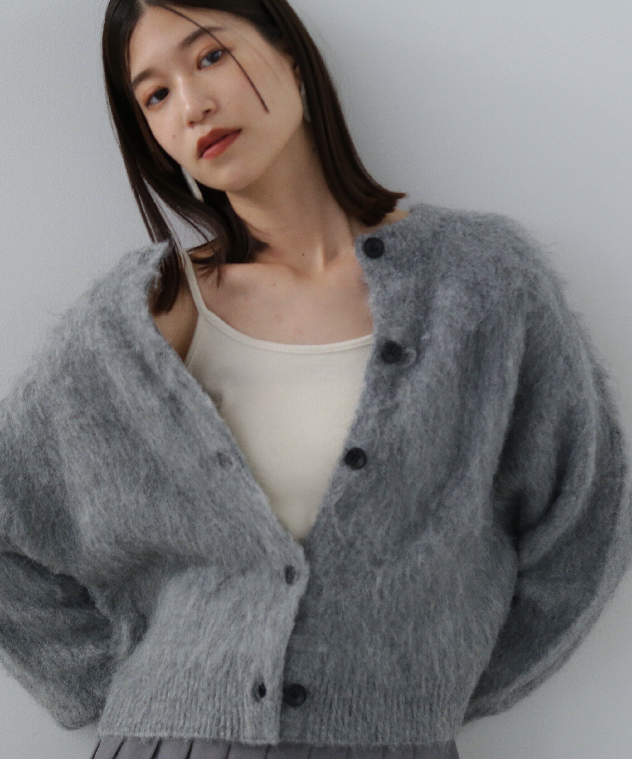  「クルーネックフェザーカーディガン 」|ニット・セーター|