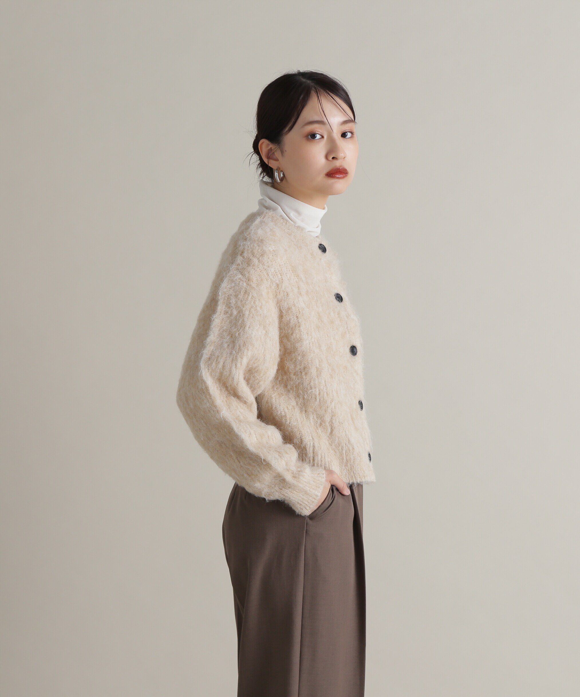  「クルーネックフェザーカーディガン 」|ニット・セーター|