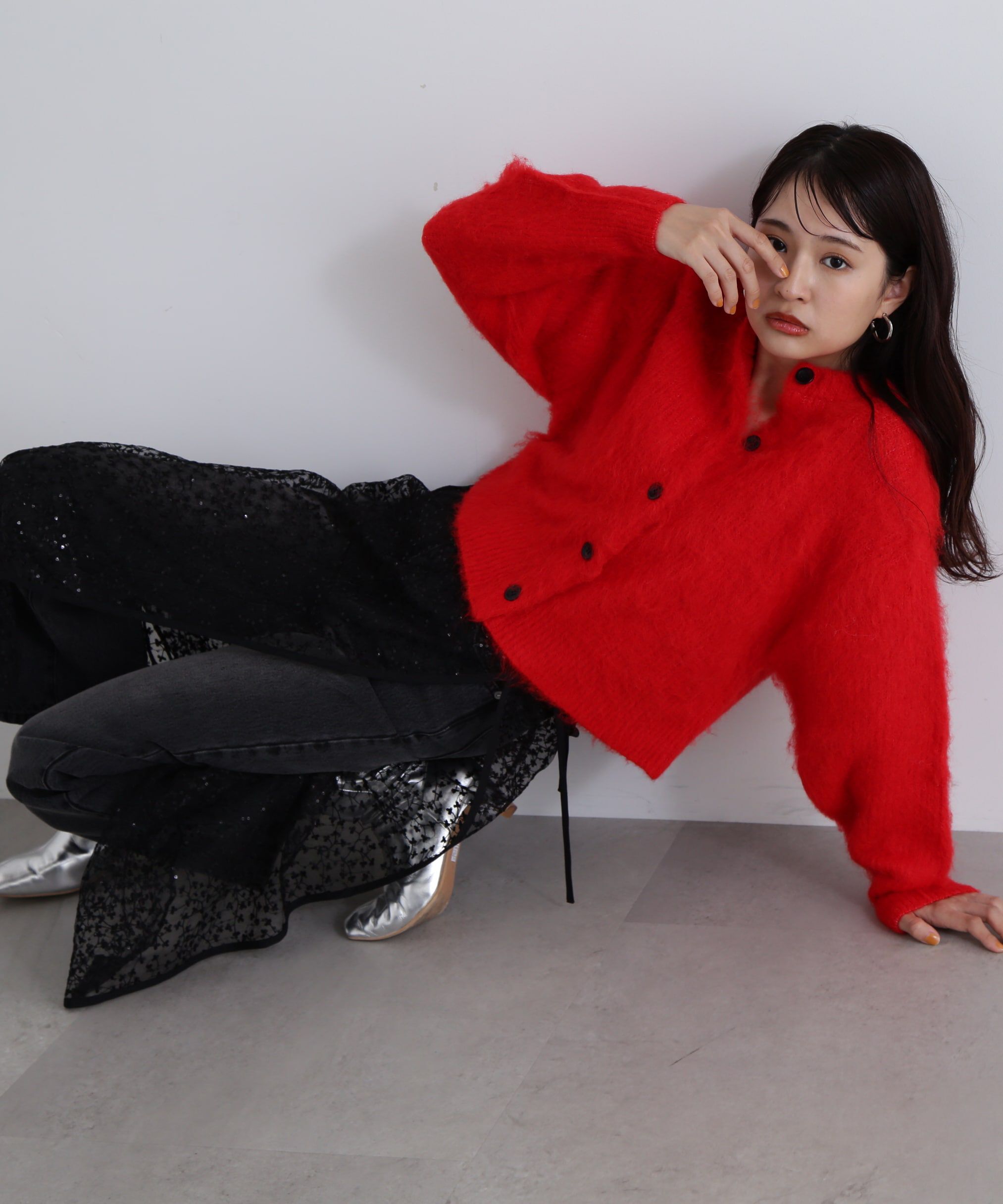  「クルーネックフェザーカーディガン 」|ニット・セーター|