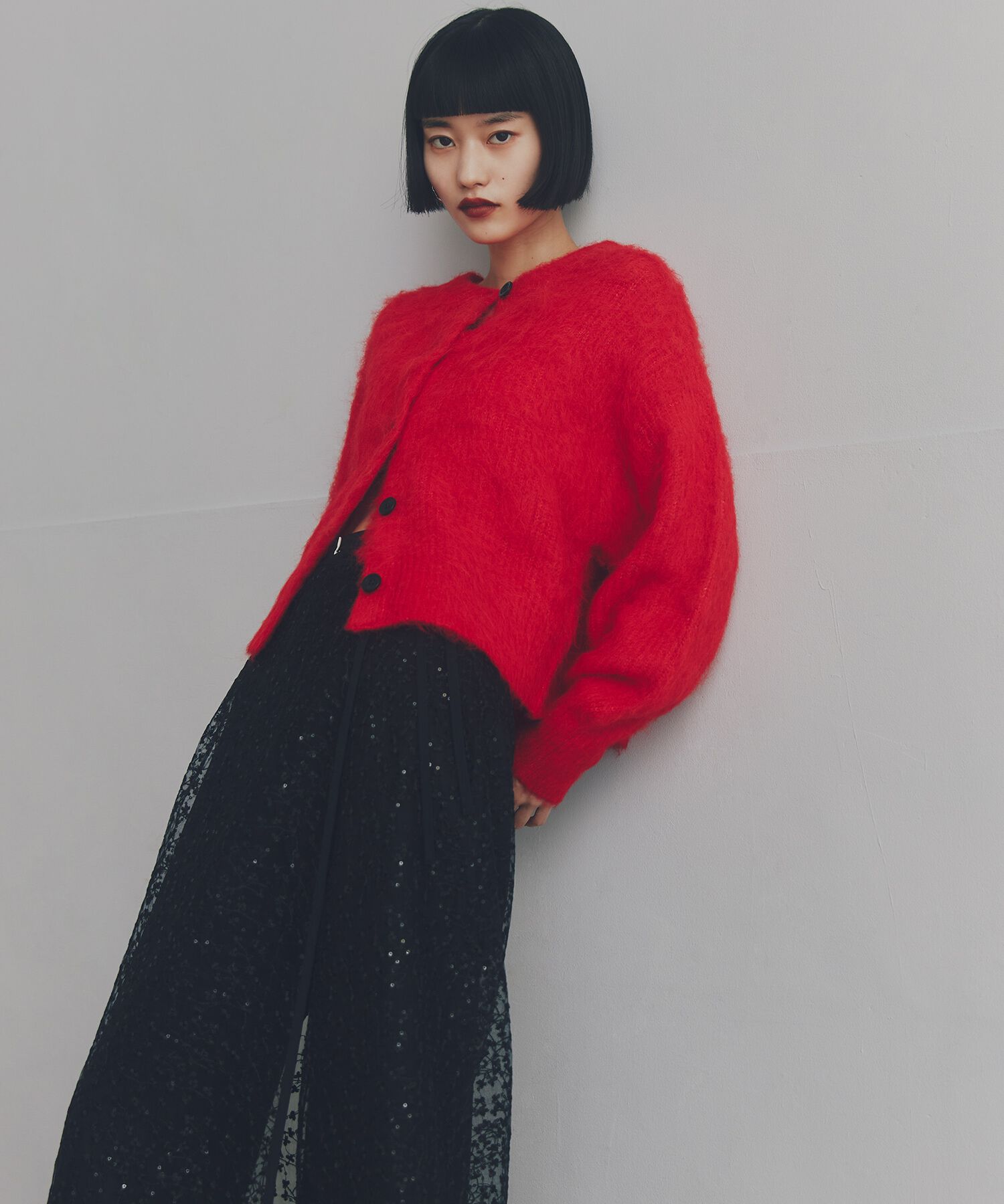  「クルーネックフェザーカーディガン 」|ニット・セーター|