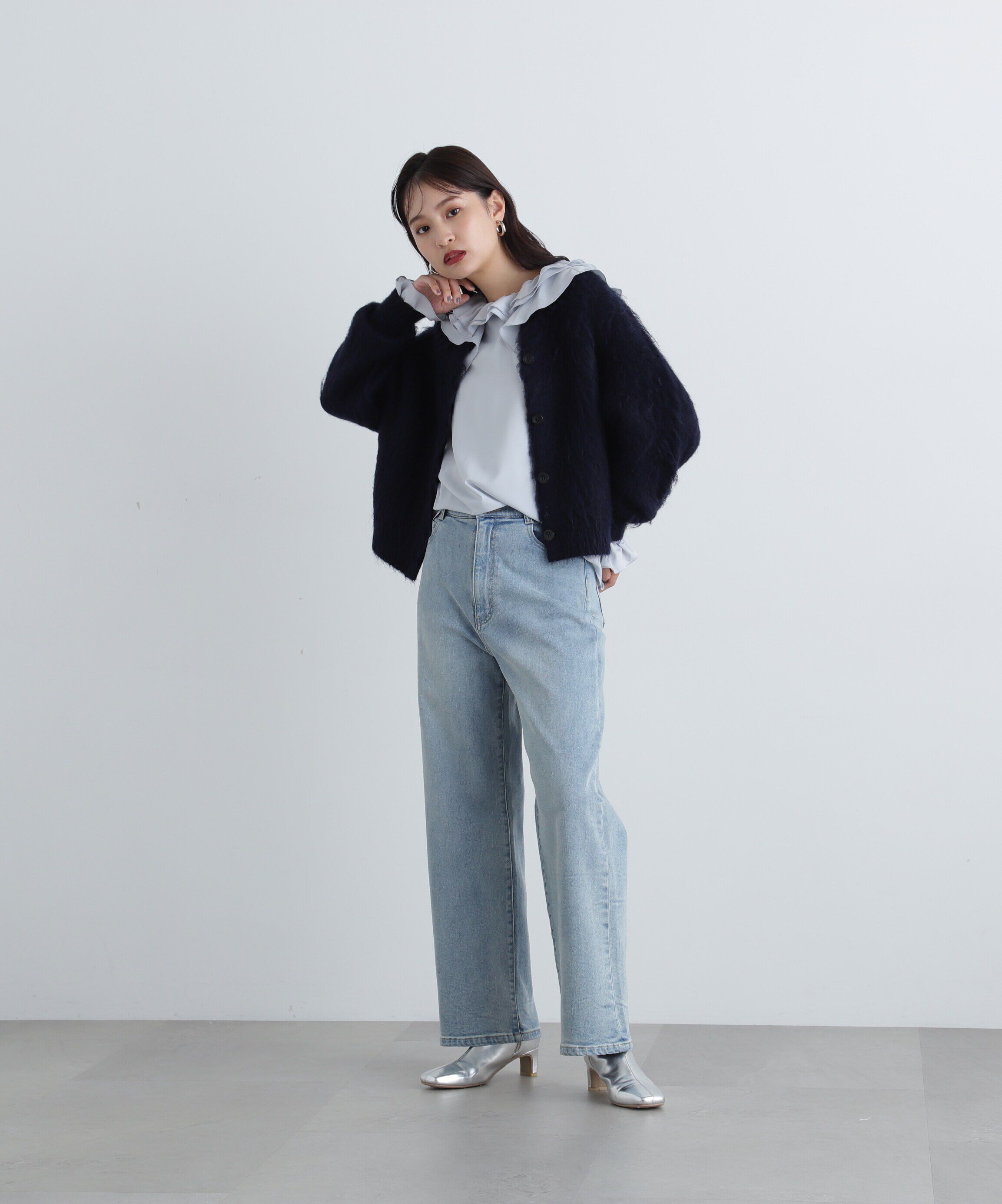  「クルーネックフェザーカーディガン 」|ニット・セーター|