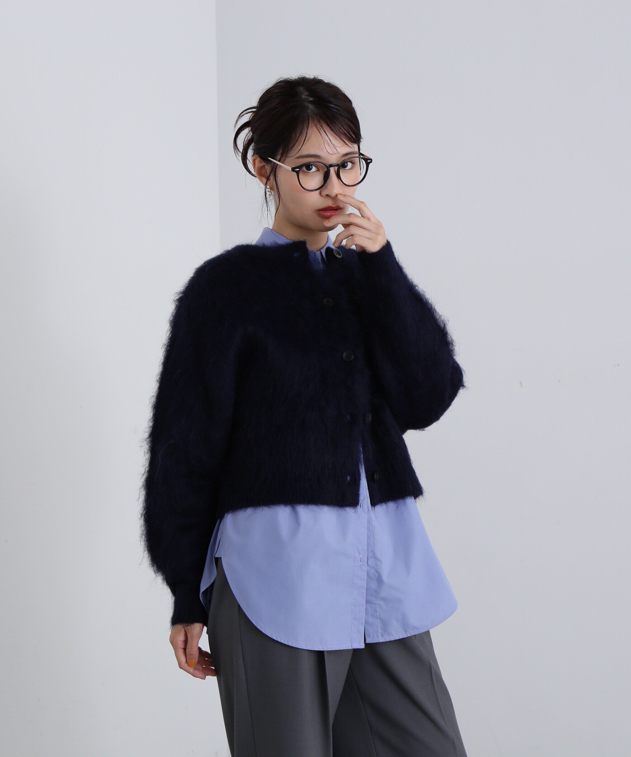  「クルーネックフェザーカーディガン 」|ニット・セーター|