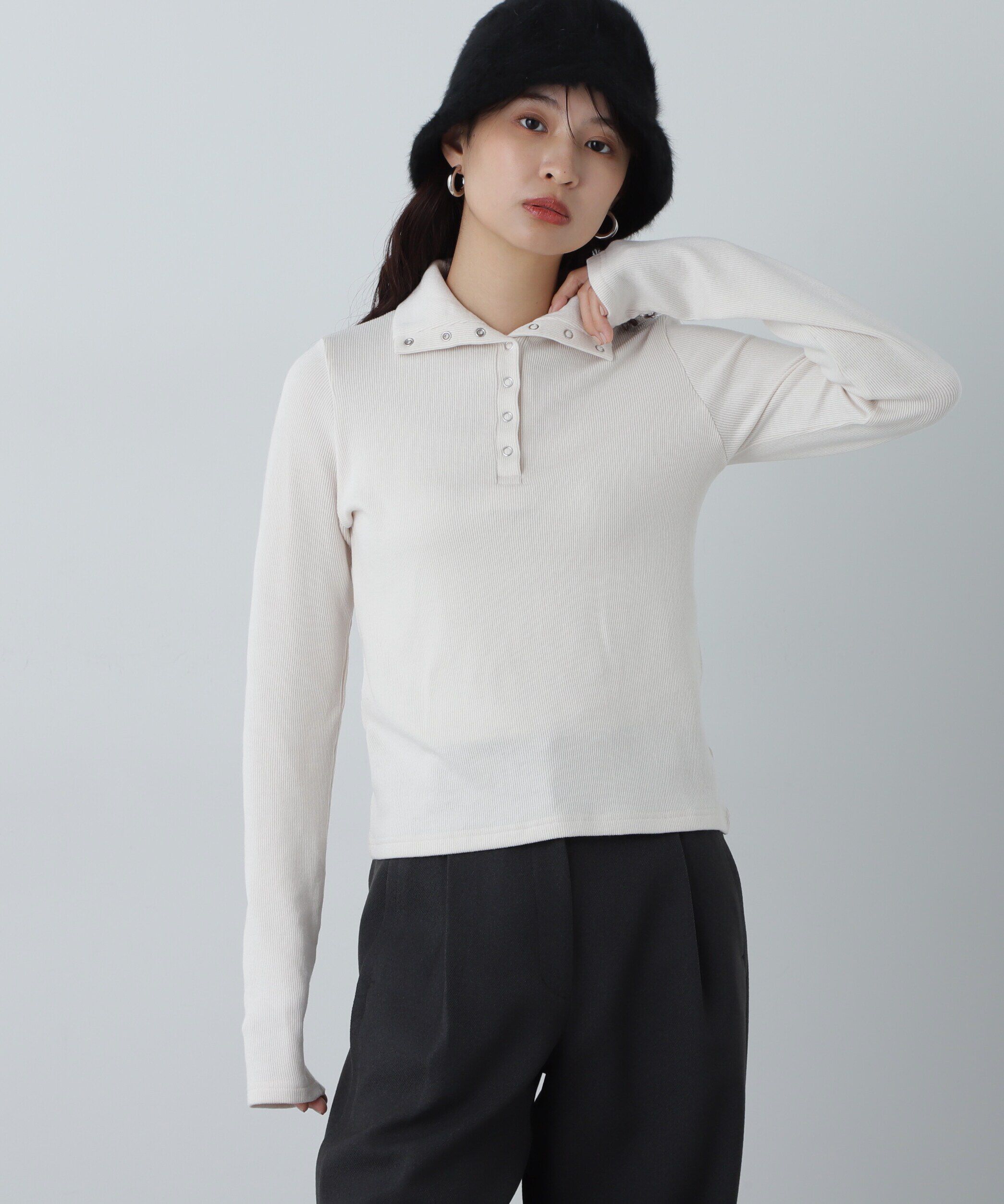  「ヘンリースナップボタンカットソー」|Tシャツ・カットソー|