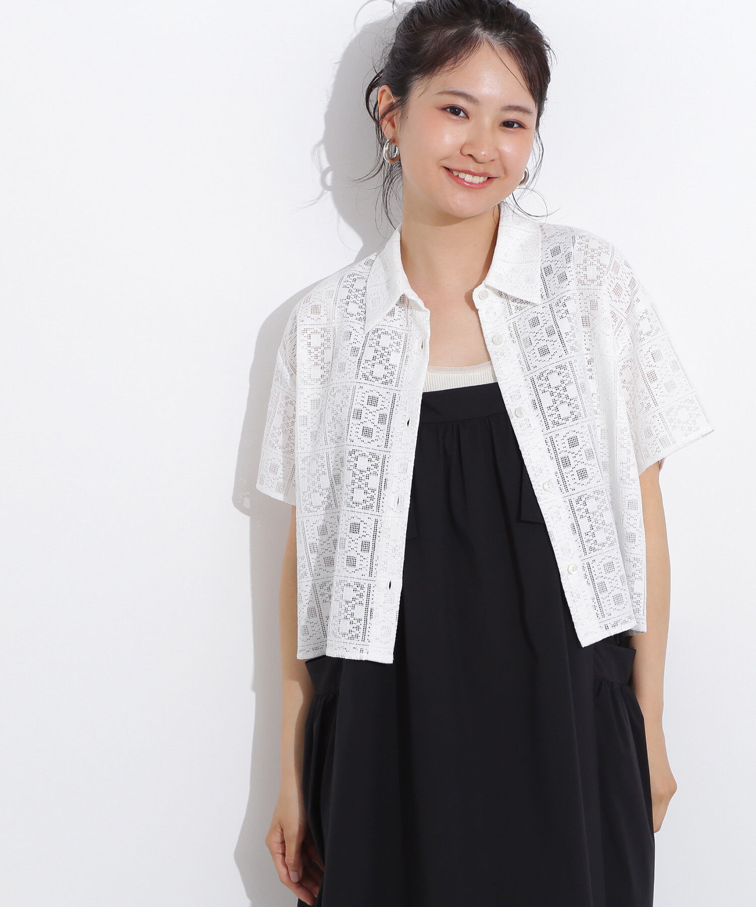  「クロップドレースシャツ」|シャツ・ブラウス|
