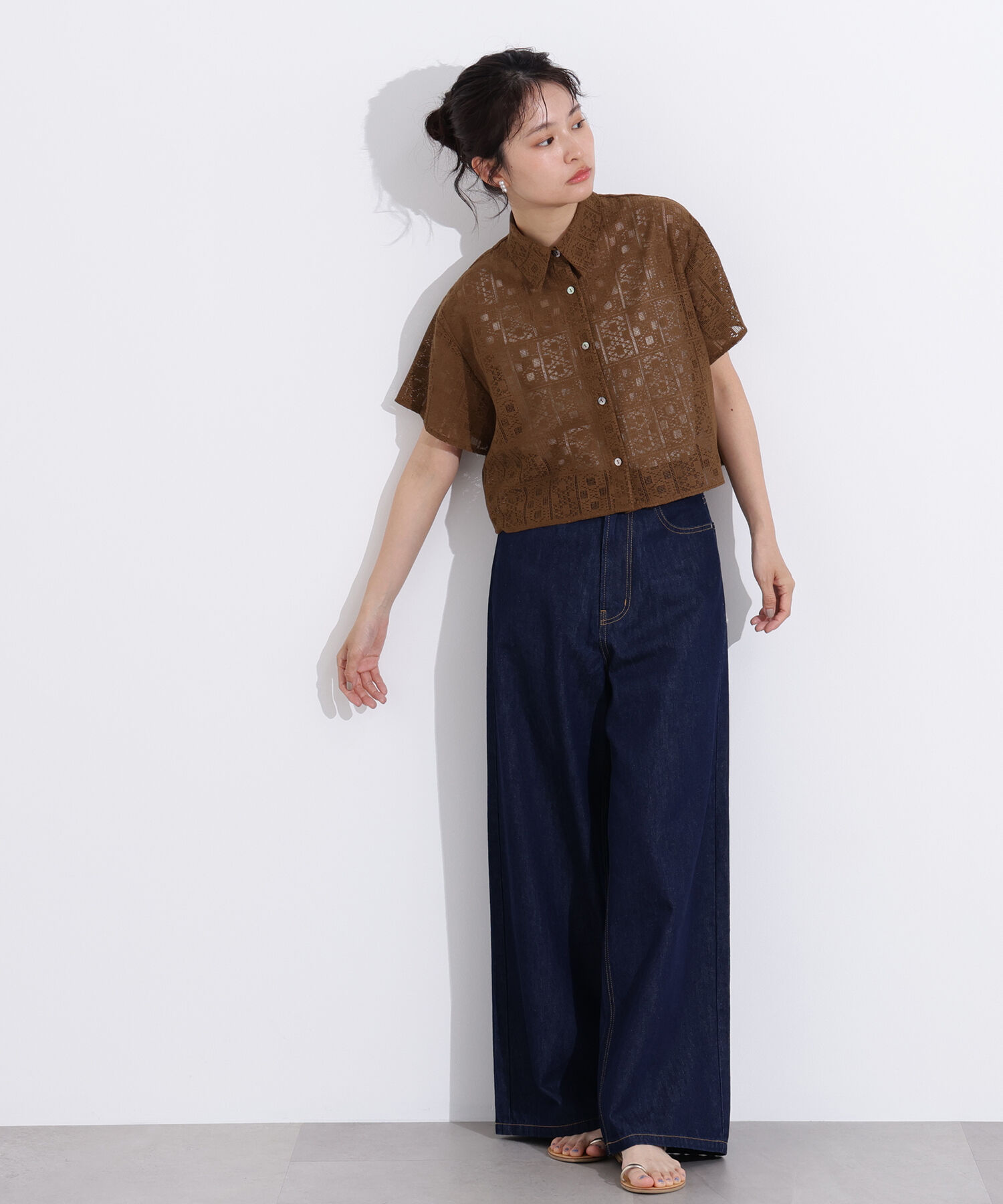  「クロップドレースシャツ」|シャツ・ブラウス|