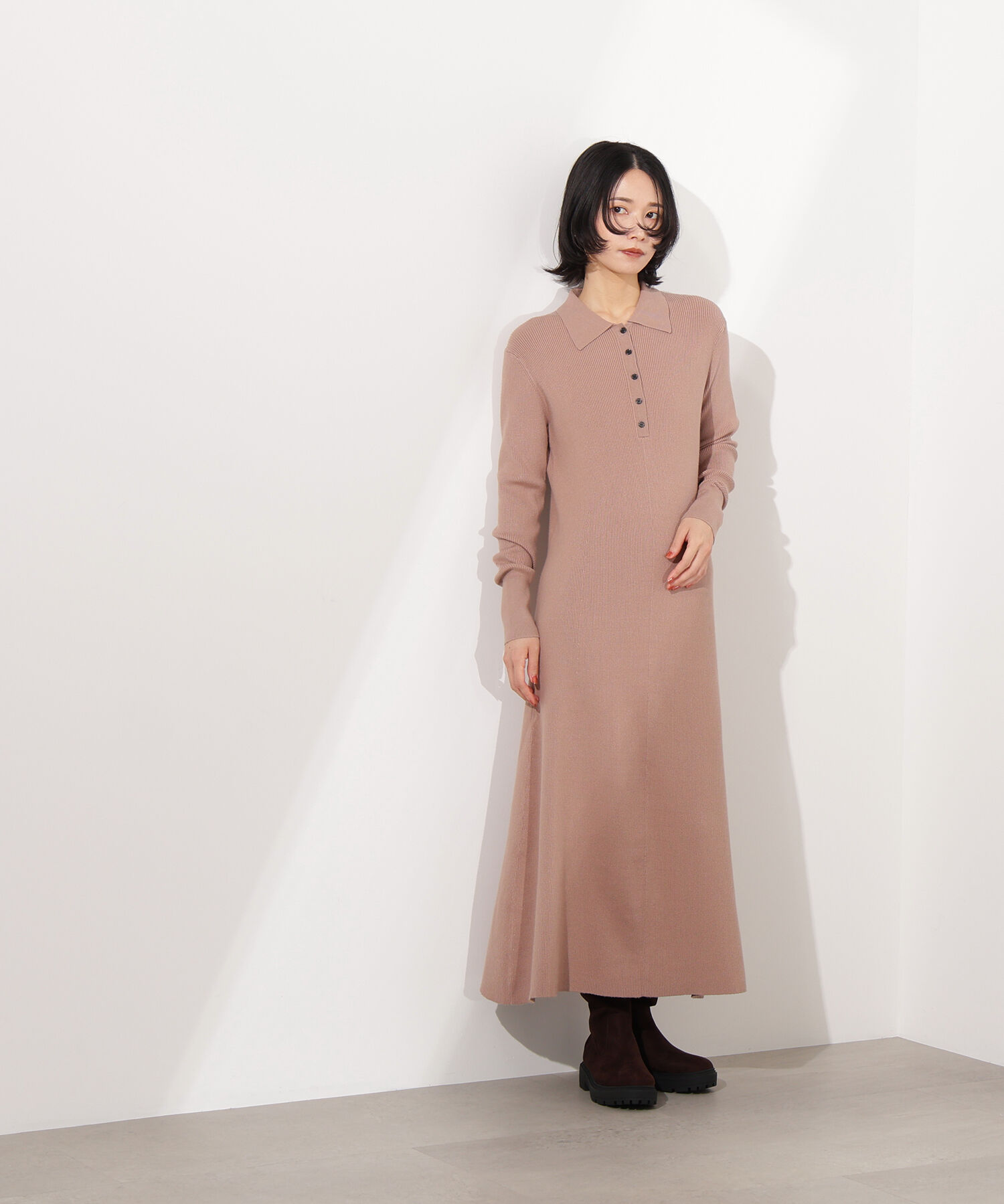  「襟付きニットワンピース」|スカート|