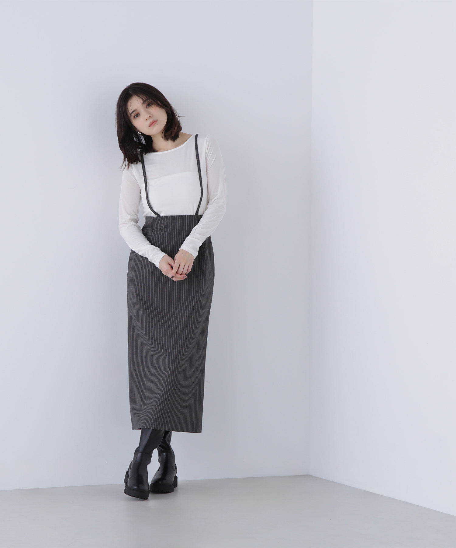  「ベロアボートネックカットソー」|Tシャツ・カットソー|