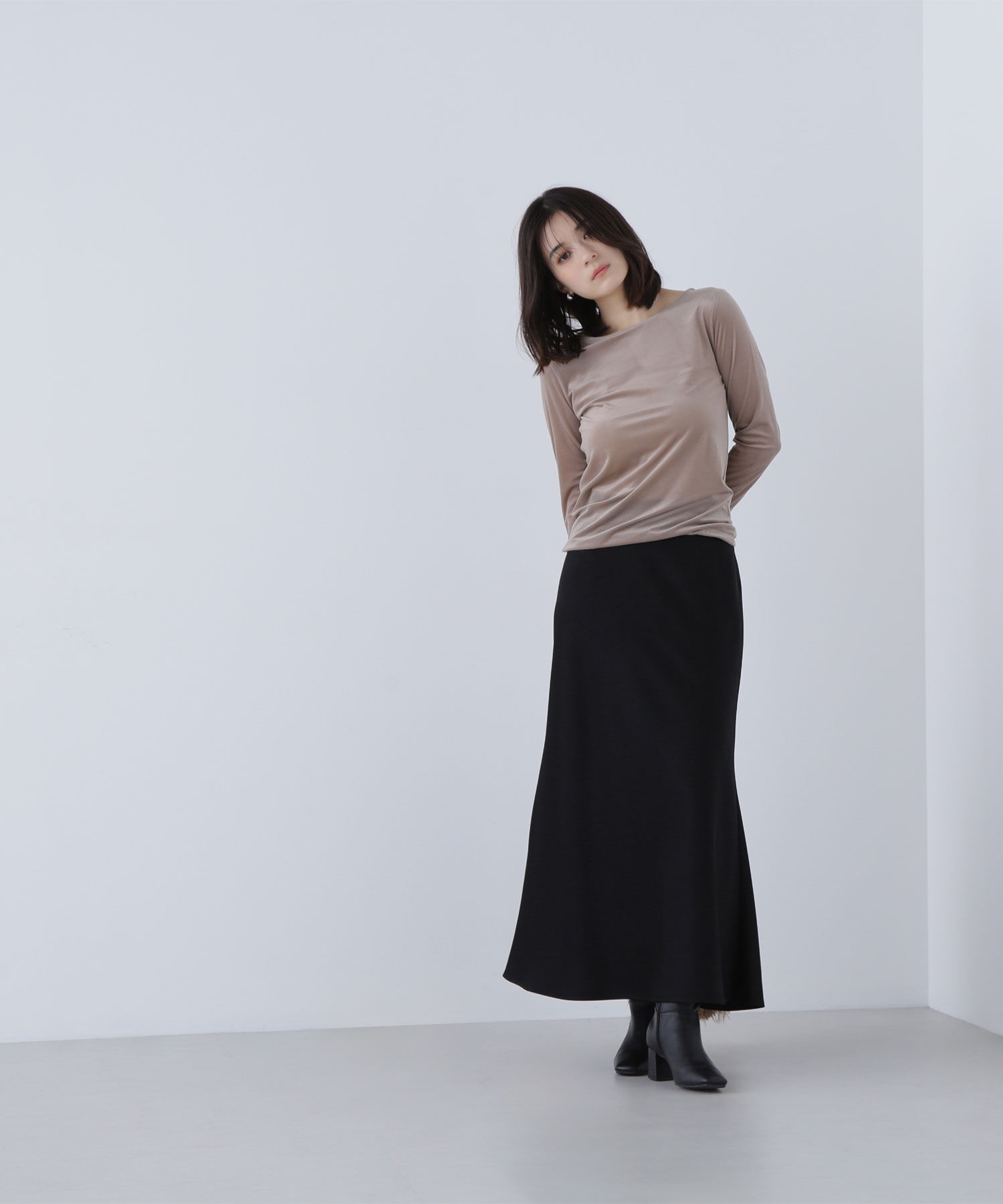  「ベロアボートネックカットソー」|Tシャツ・カットソー|