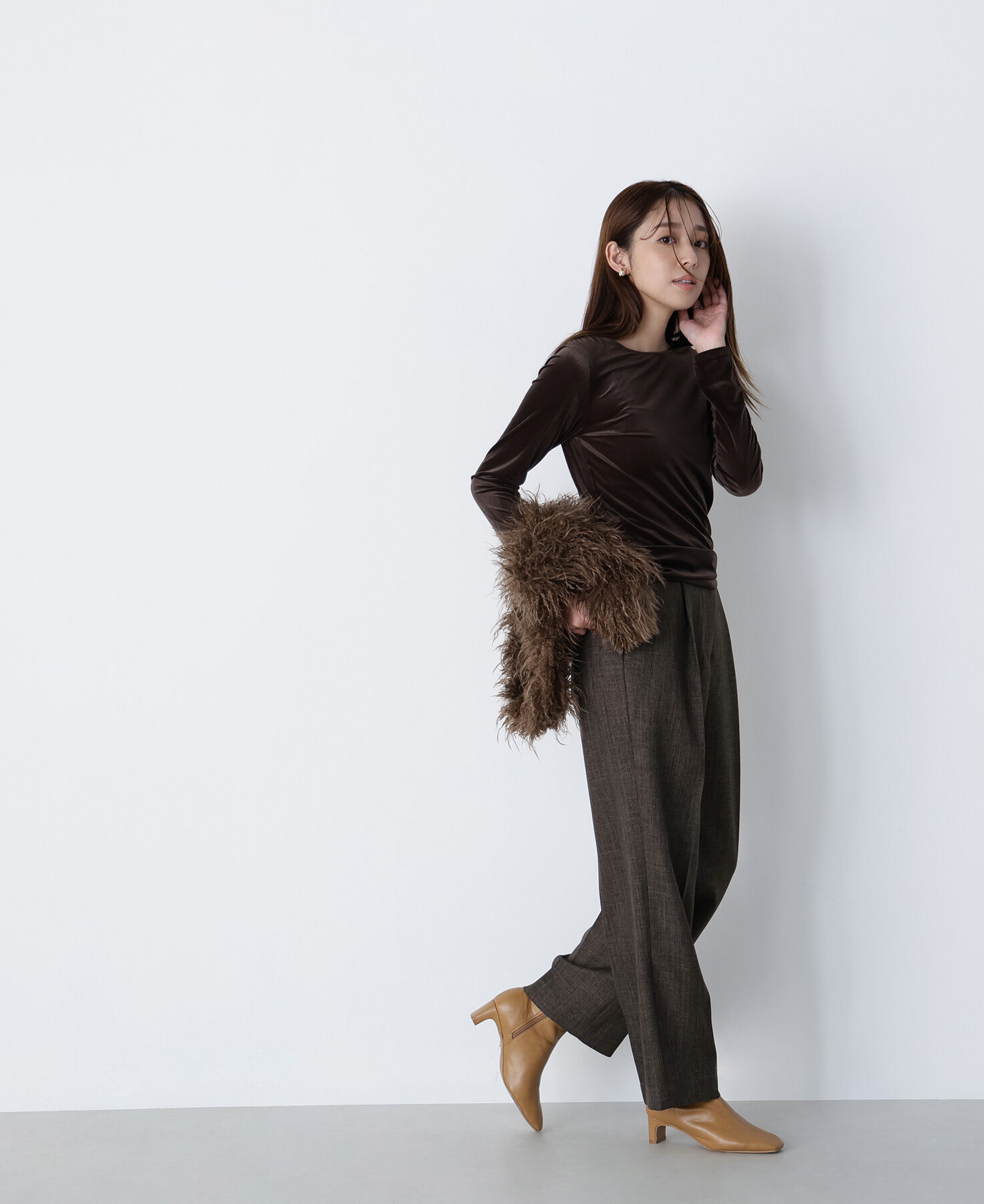  「ベロアボートネックカットソー」|Tシャツ・カットソー|