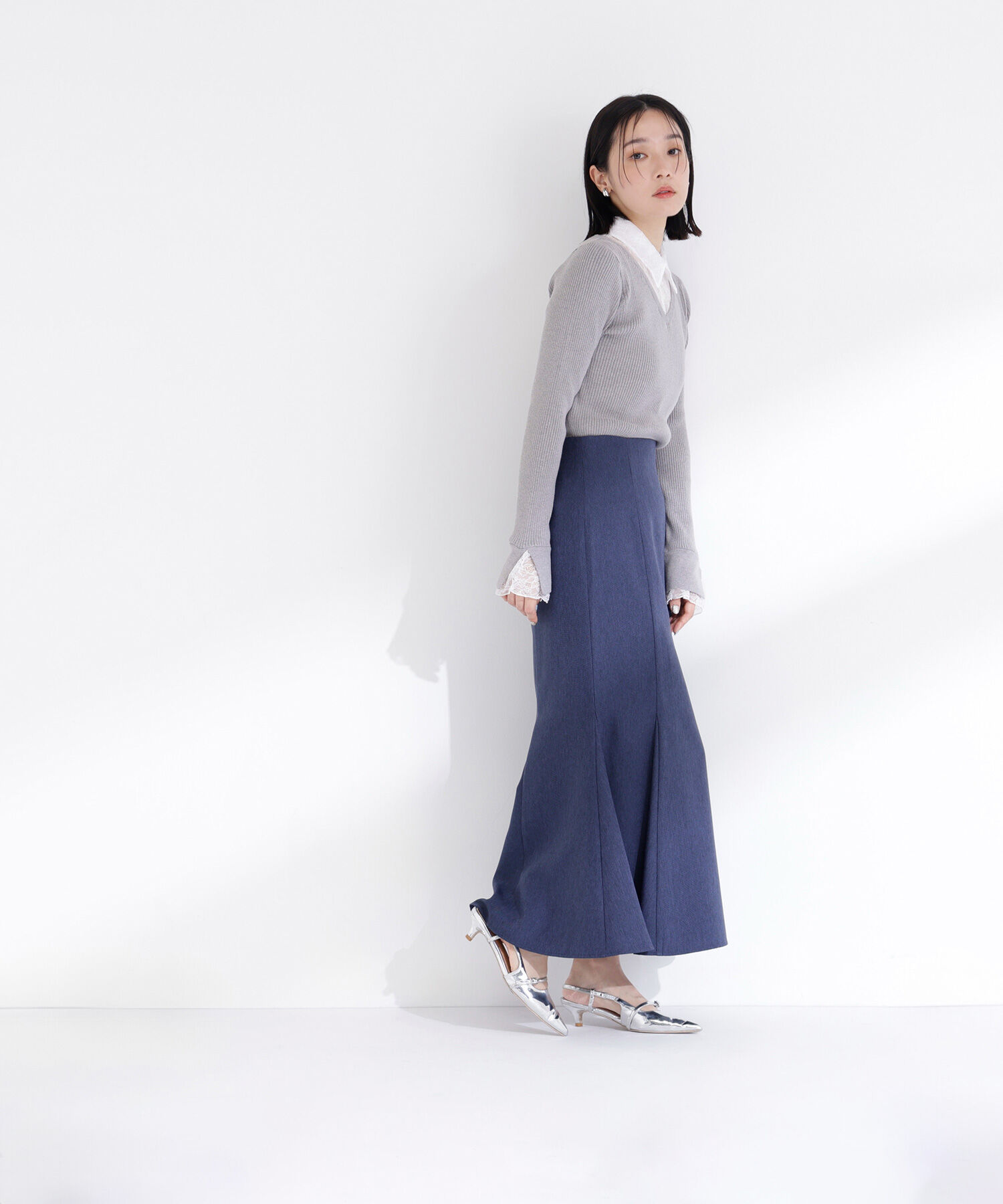  「レースカラードッキングニット」|ニット・セーター|