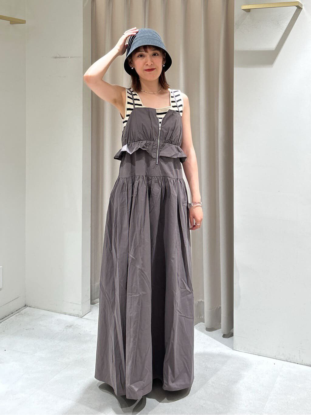  「［洗える］マシンウォッシャブル総針スクエアネックタンクニット」|ニット・セーター|