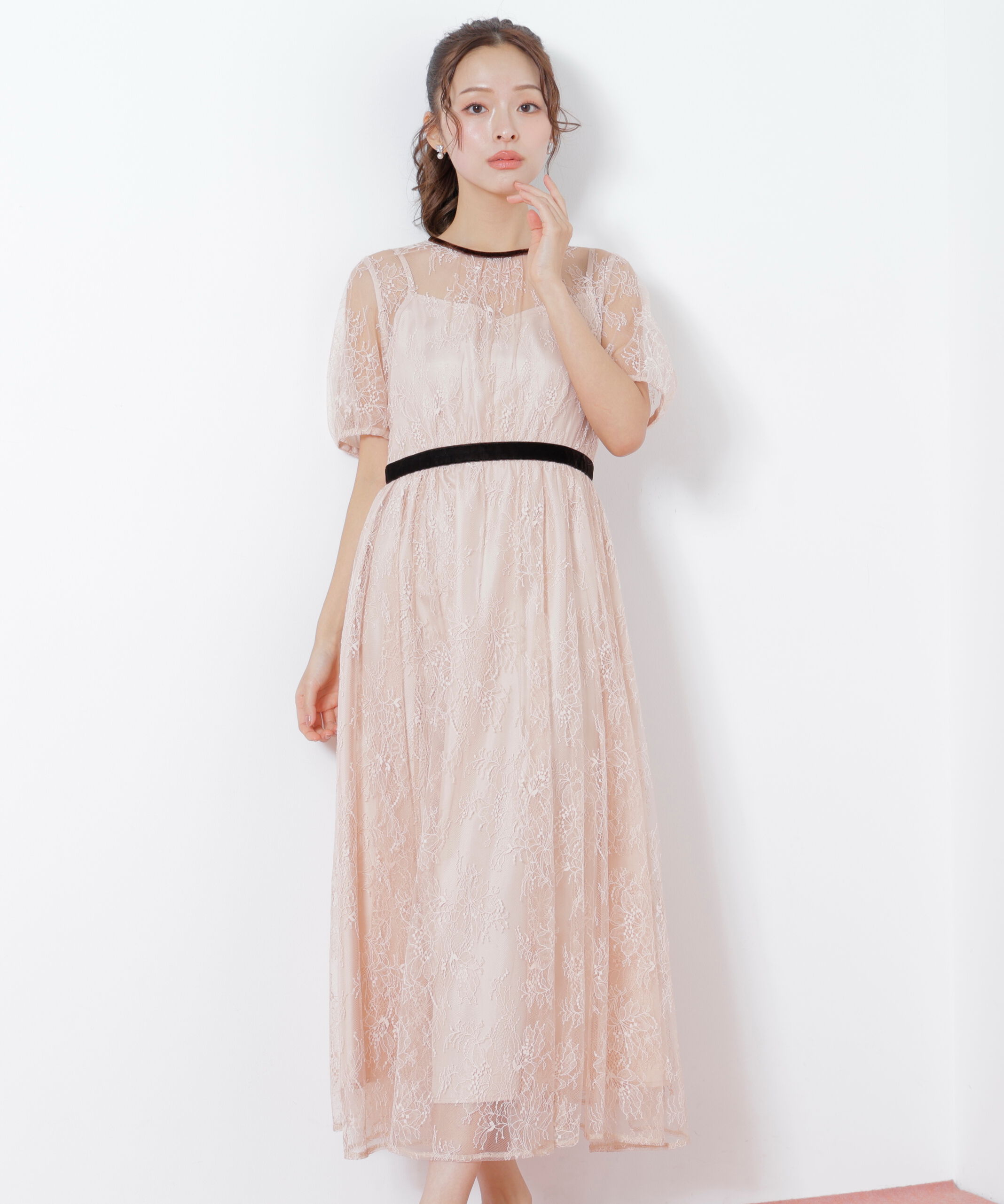  「ベロアリボンシアーワンピース」|ワンピース|