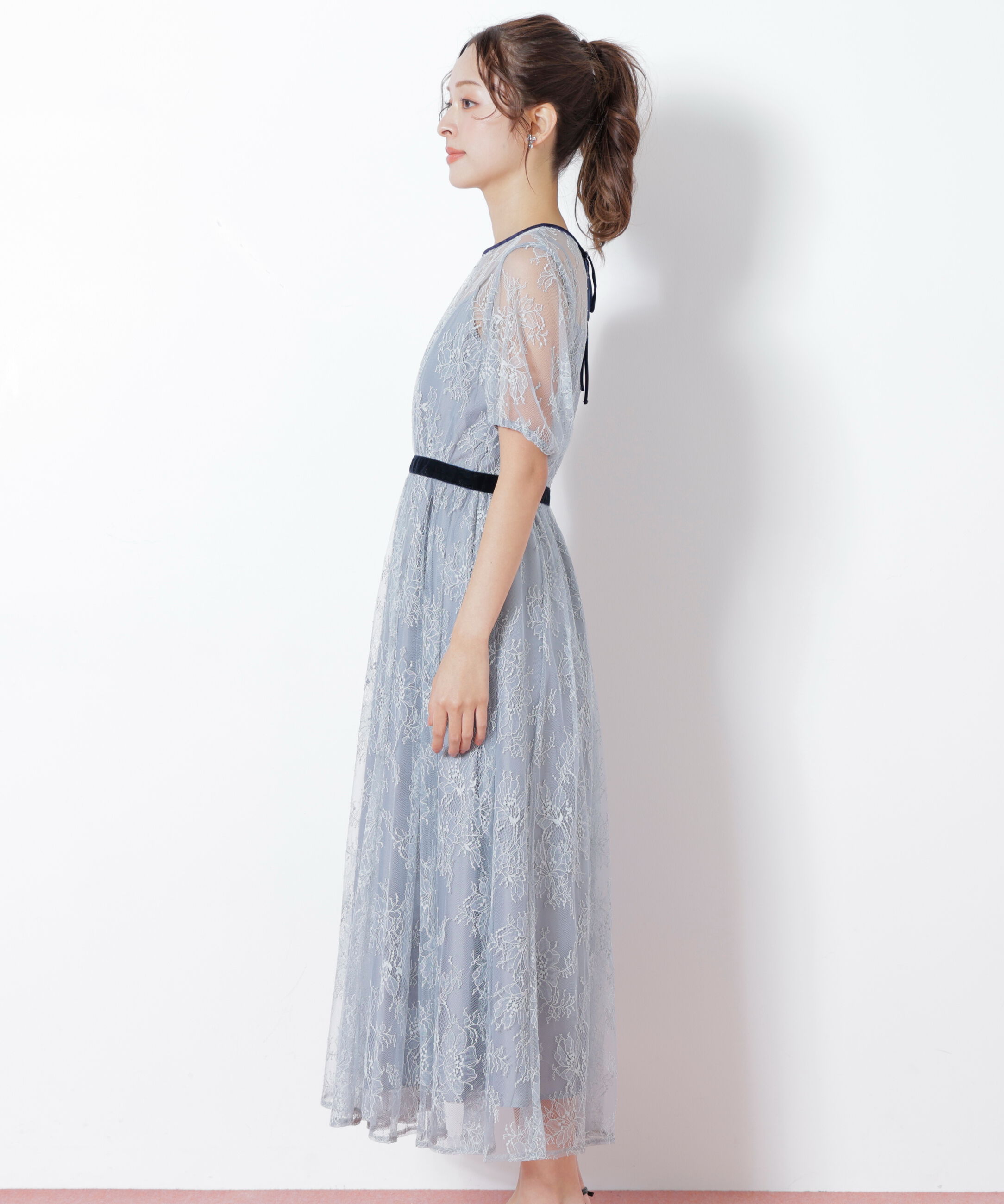  「ベロアリボンシアーワンピース」|ワンピース|