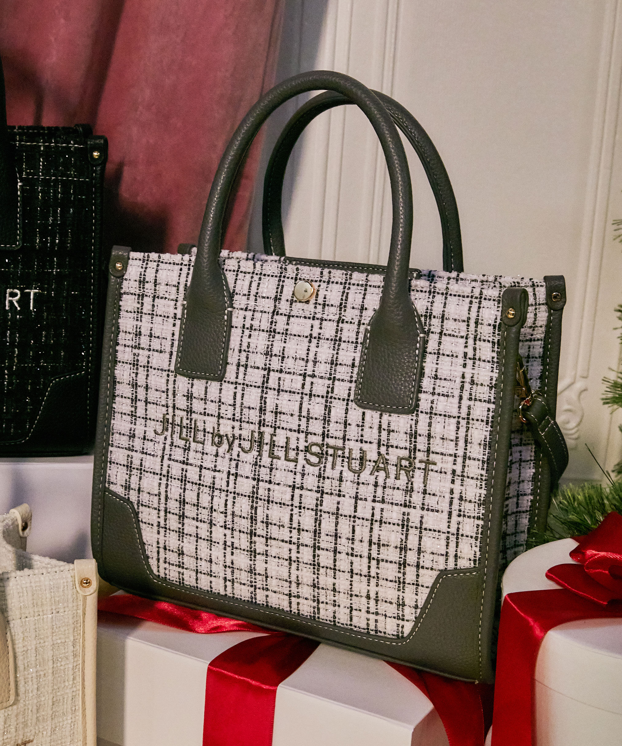  「ツイードショルダートート」|その他|グレー