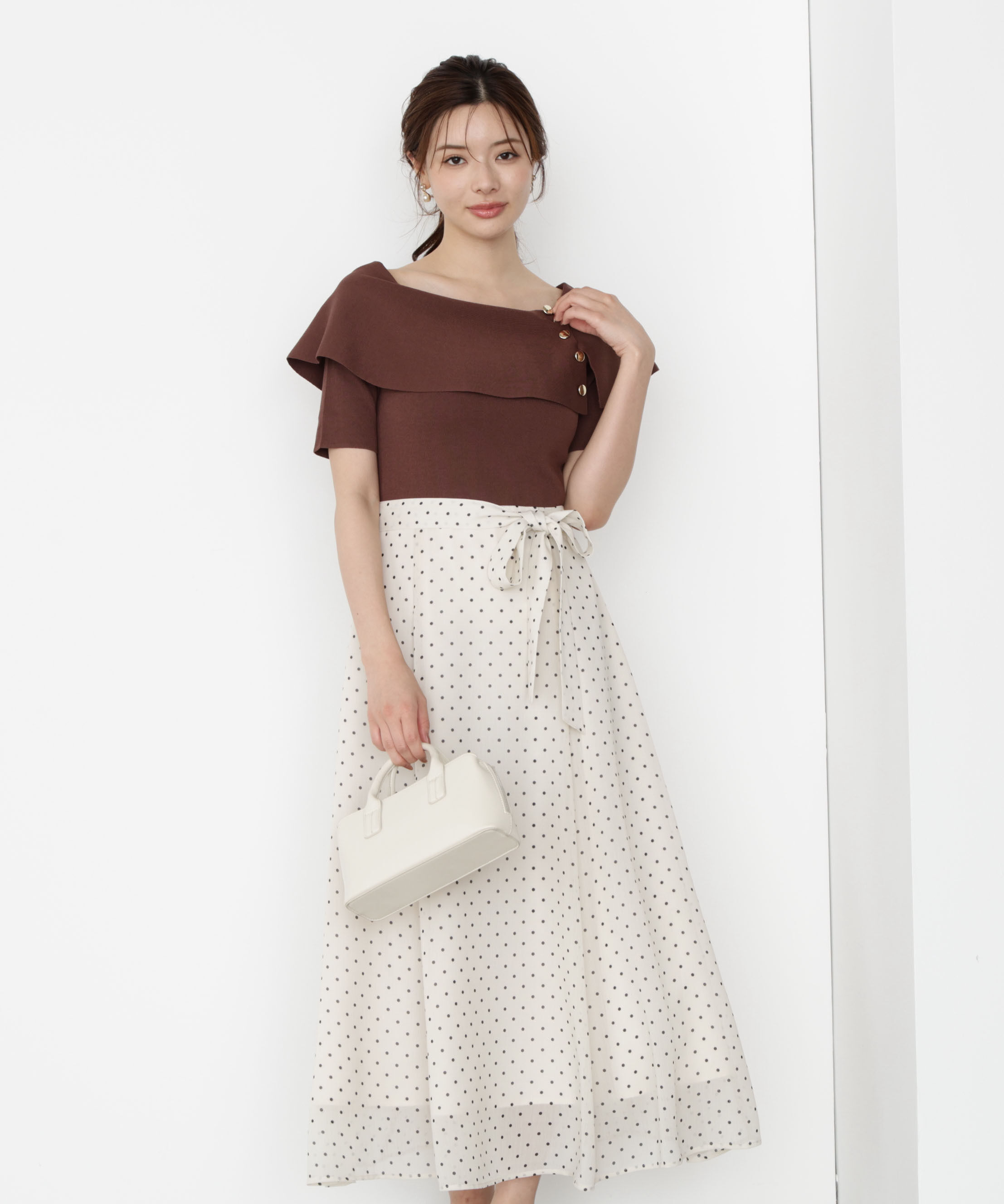 PROPORTION BODY DRESSING「ケープ風ニットドッキングワンピース」|ワンピース|