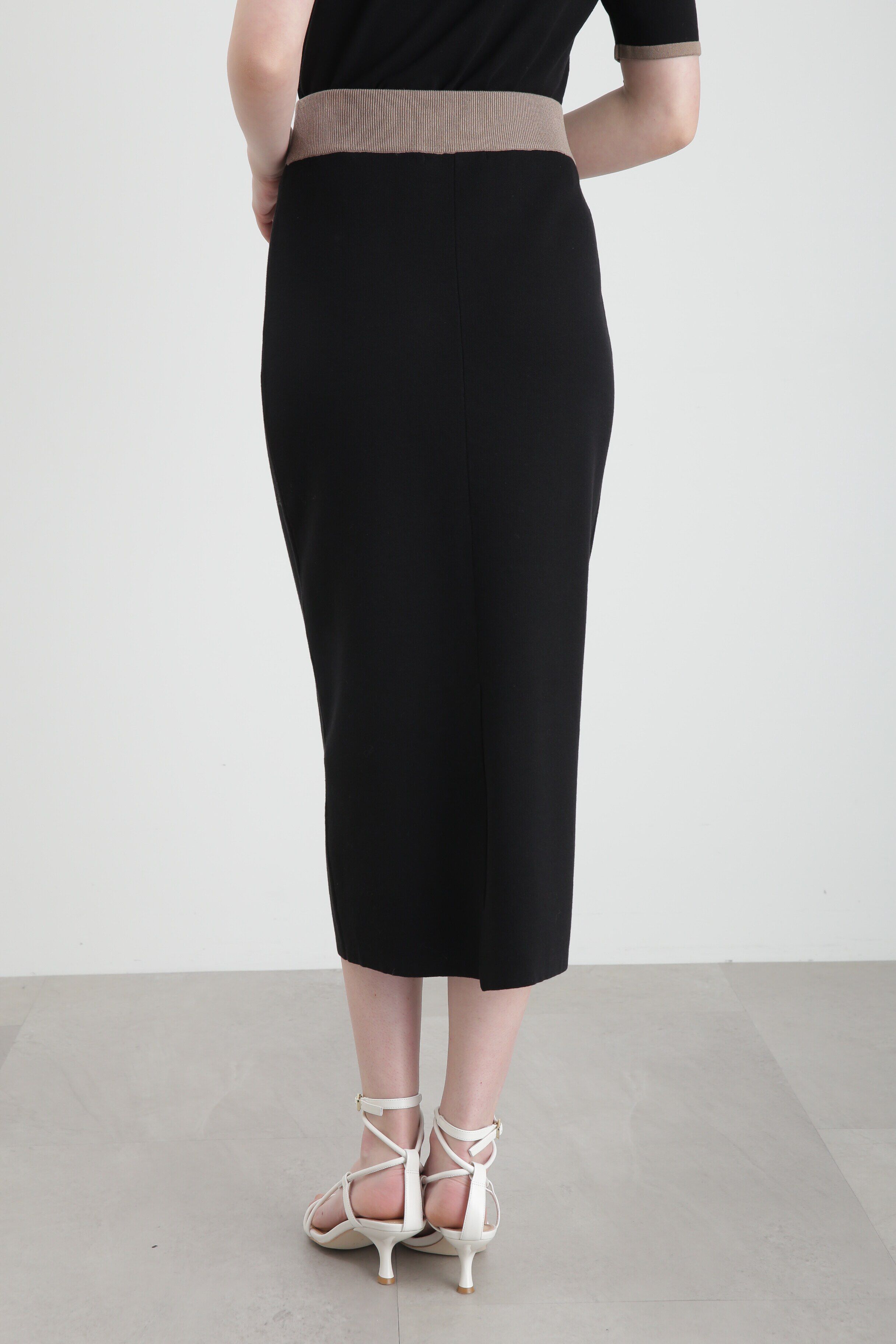  「◆バイカラーニットアップタイトスカート」|スカート|