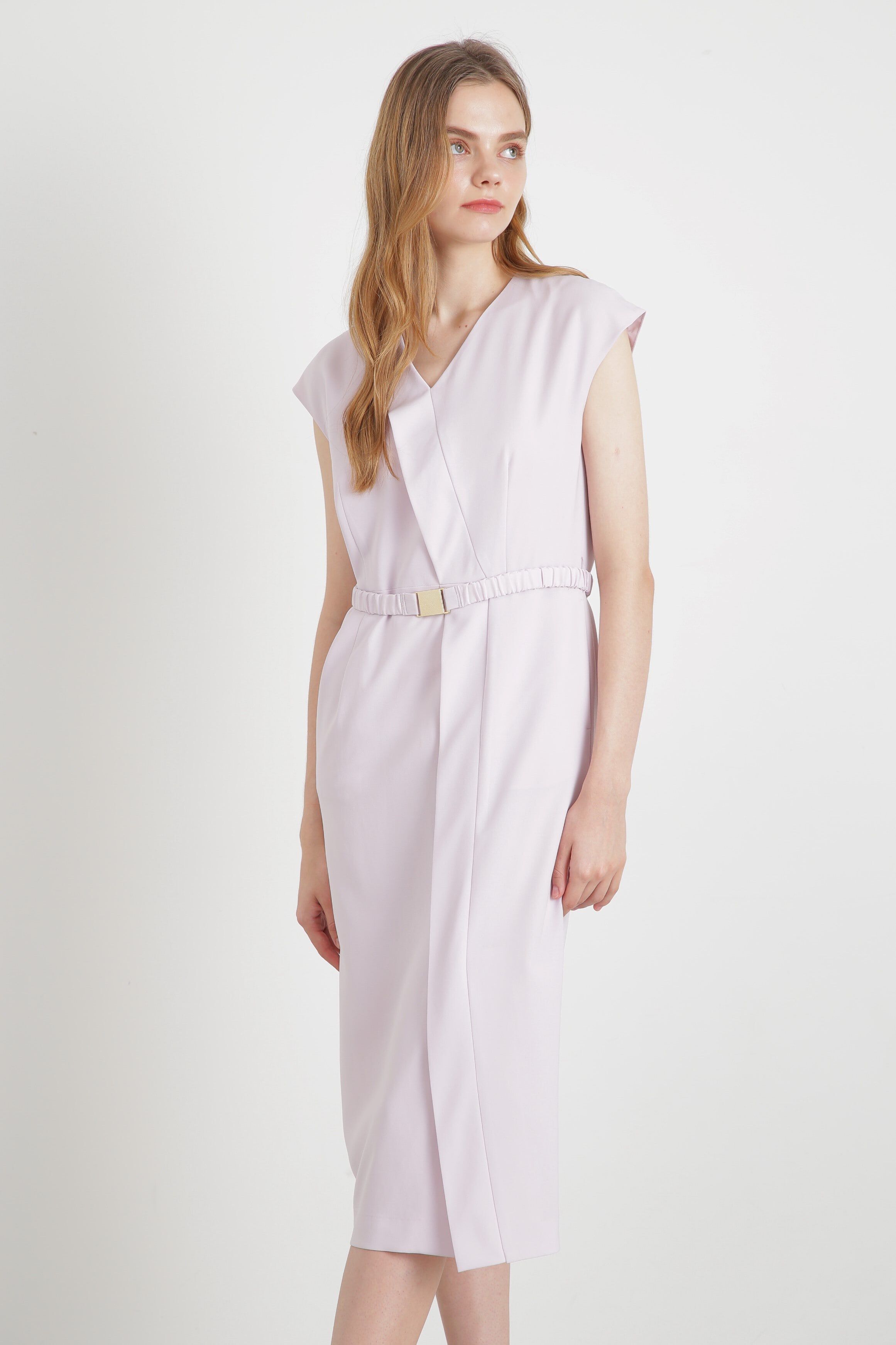  「◆ベルト付きVネックワンピース」|ワンピース|