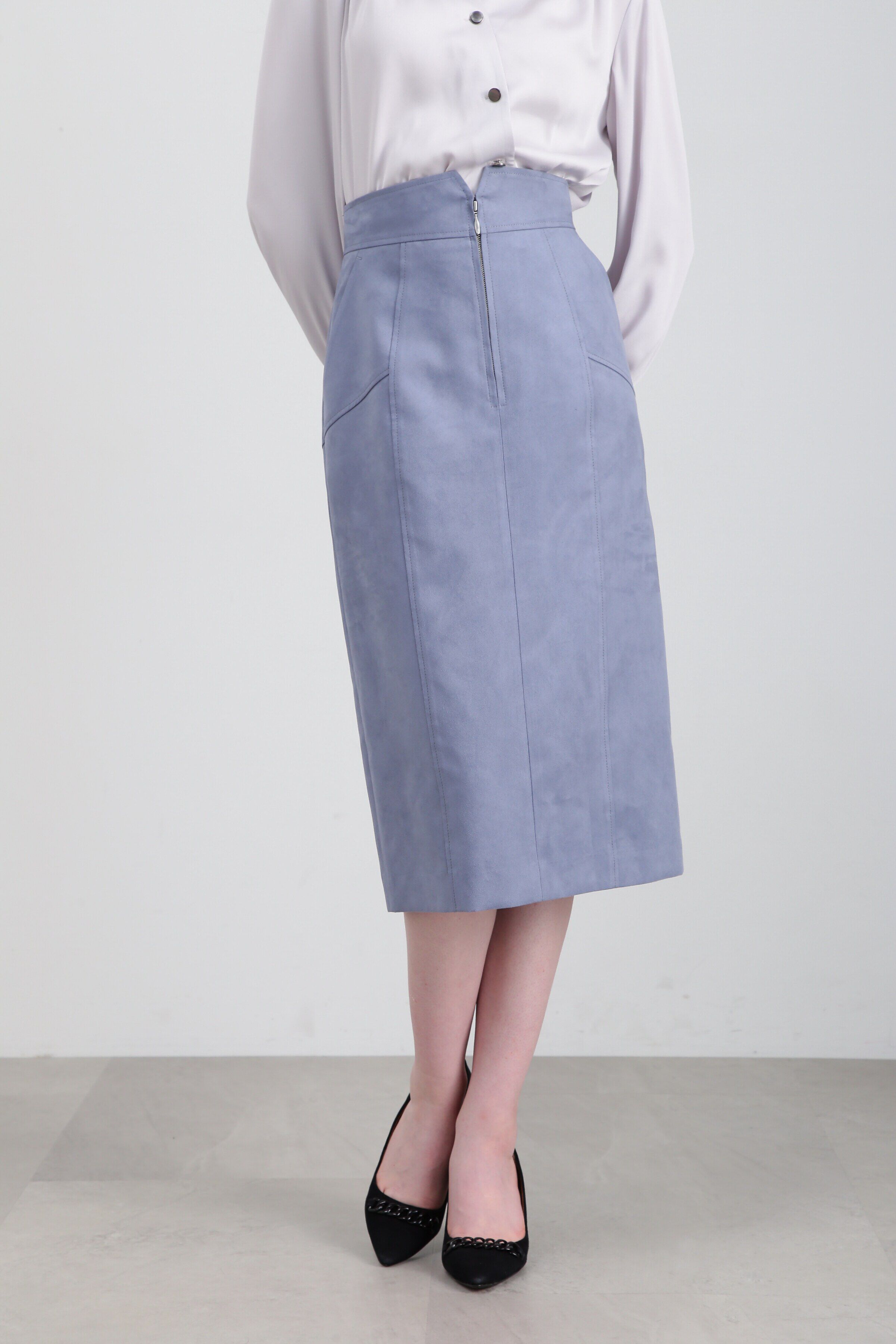  「◆スエードタイトスカート」|スカート|ブルー