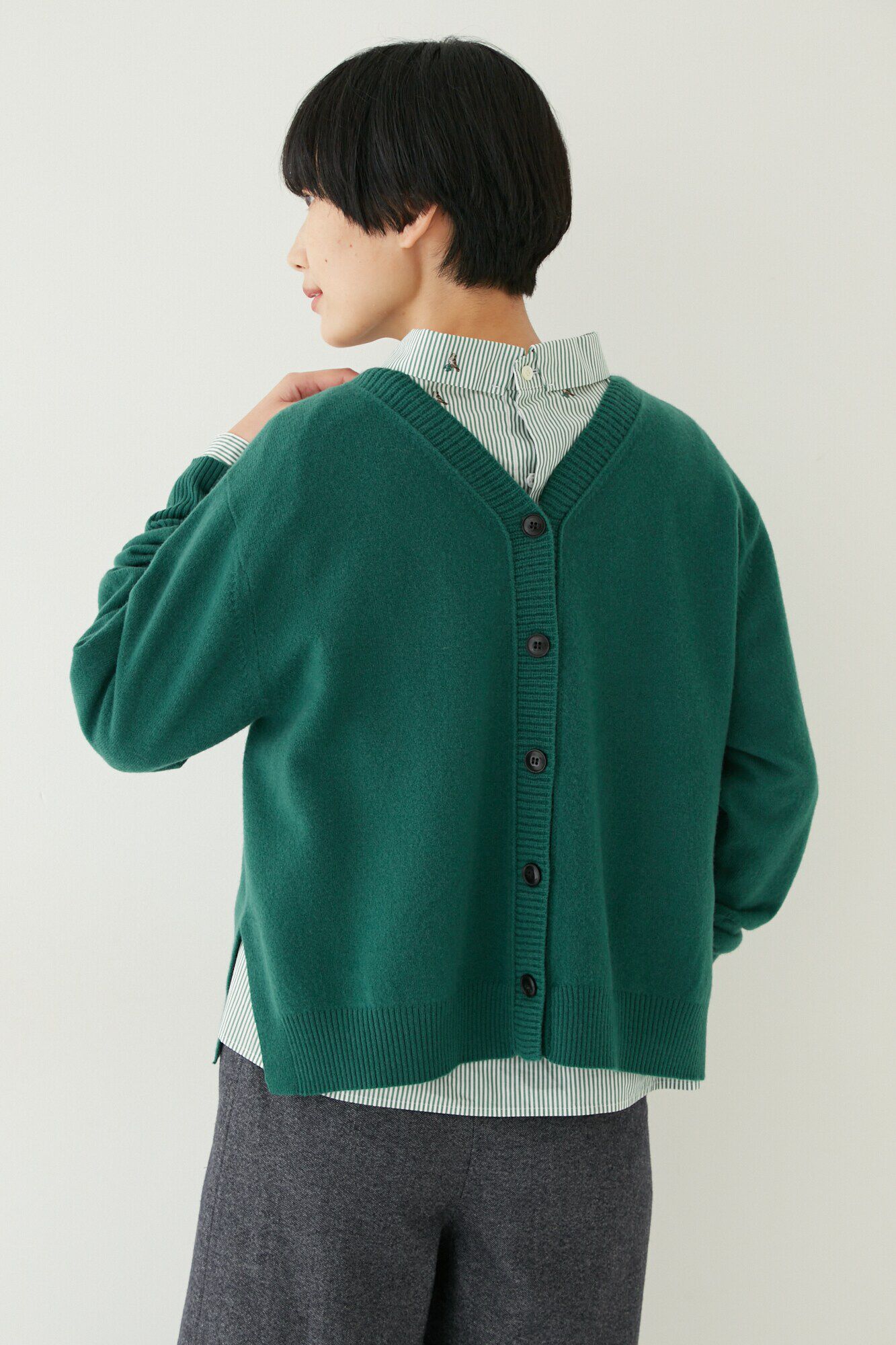  「◆ソフトタッチウール２ＷＡＹカーディガン」|ニット・セーター|グリーン