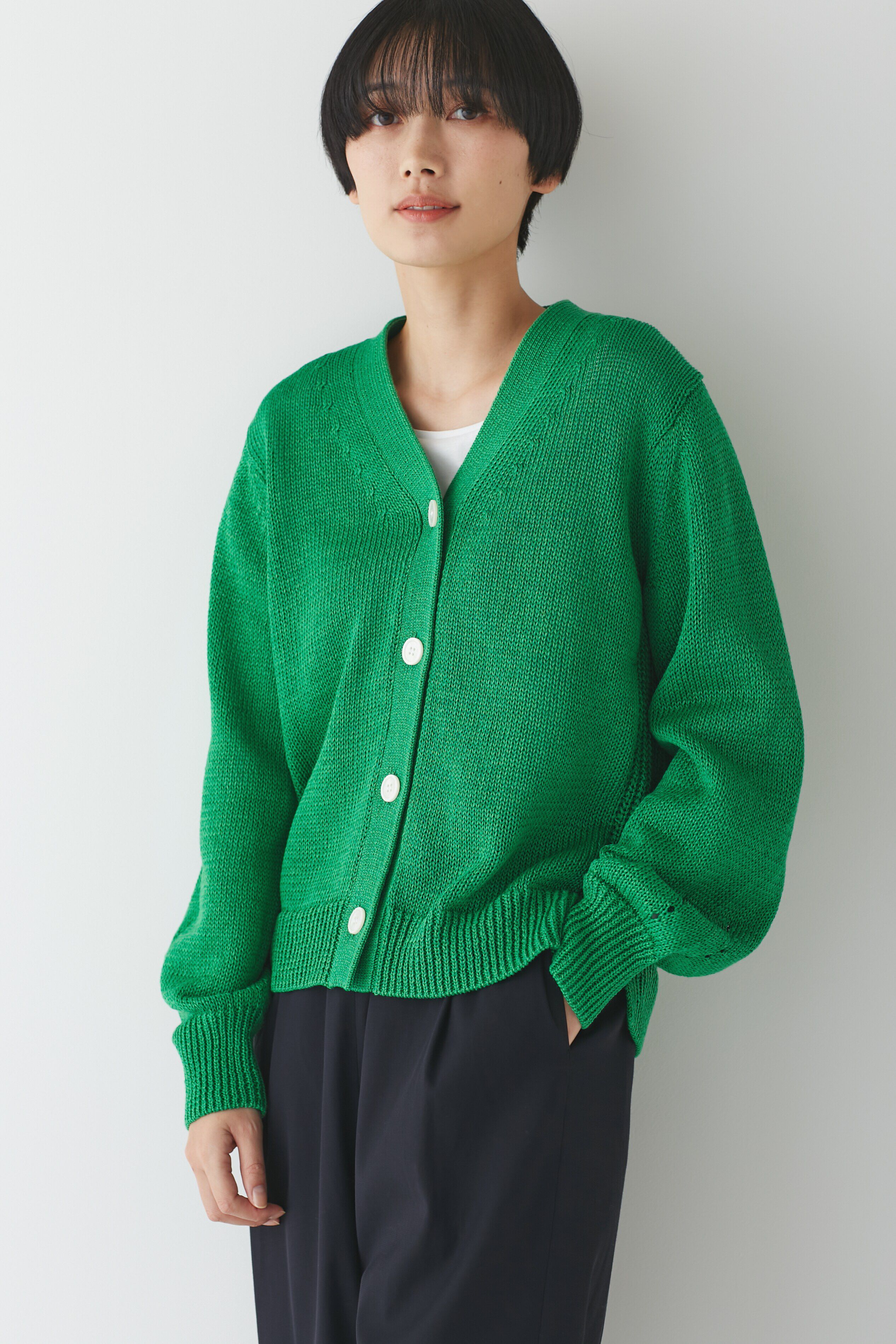 「◆ギマコットンカーディガン」|ニット・セーター|グリーン