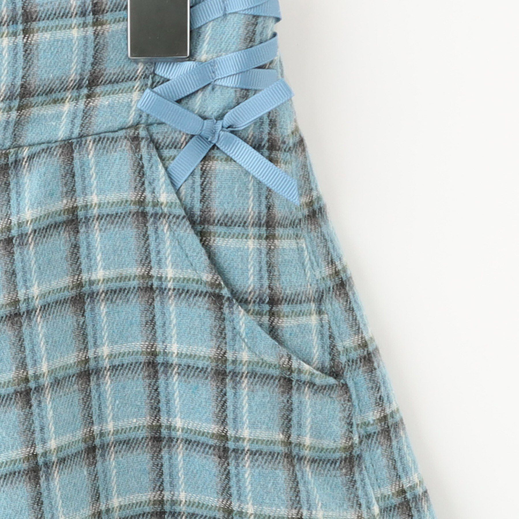 SHOO･LA･RUE「【110-140cm/セットアップ可】チェックサイドリボンショートパンツ」|キュロット|