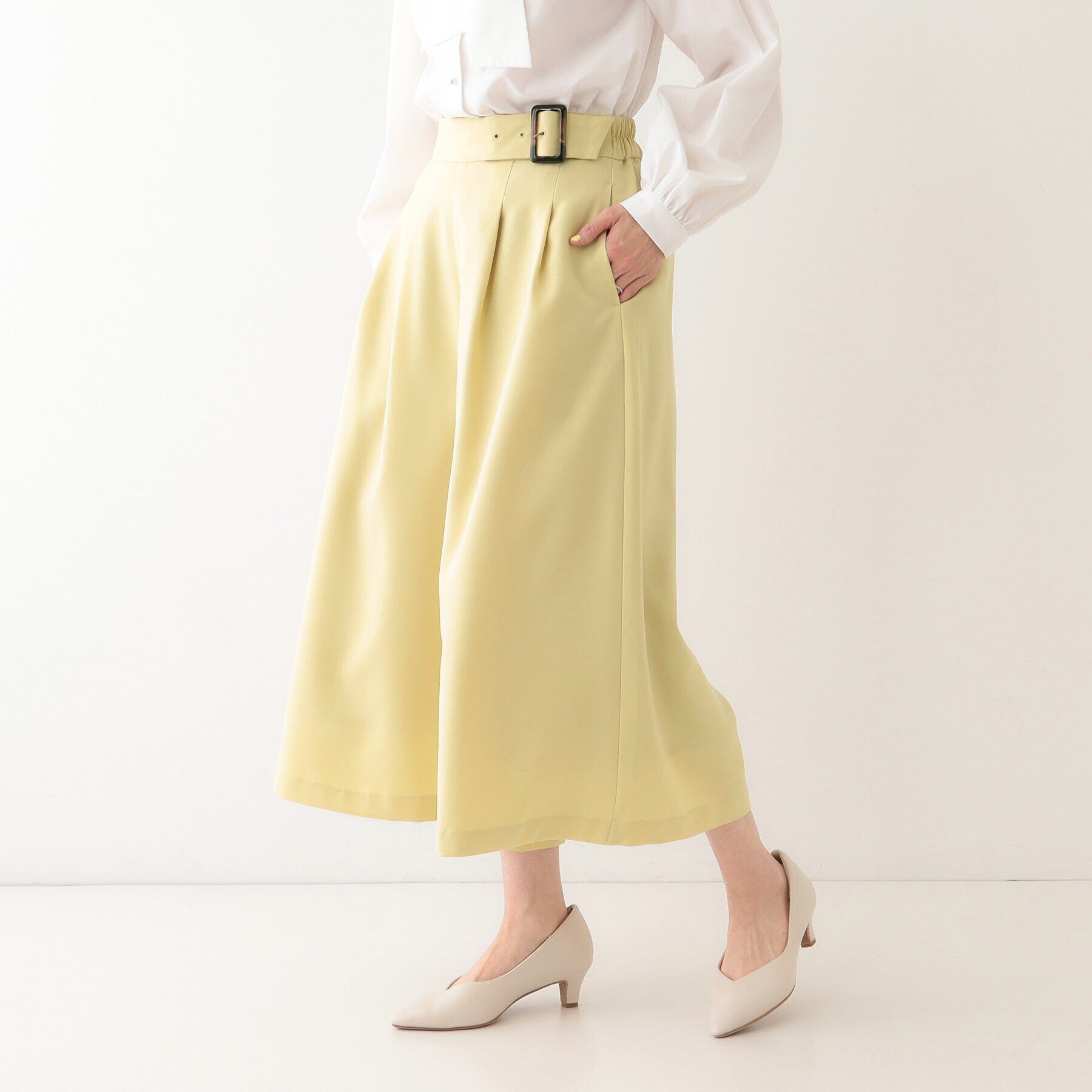 SHOO･LA･RUE「【S-LL/体型カバー】オンオフ兼用 ベルト風ガウチョパンツ」|その他|