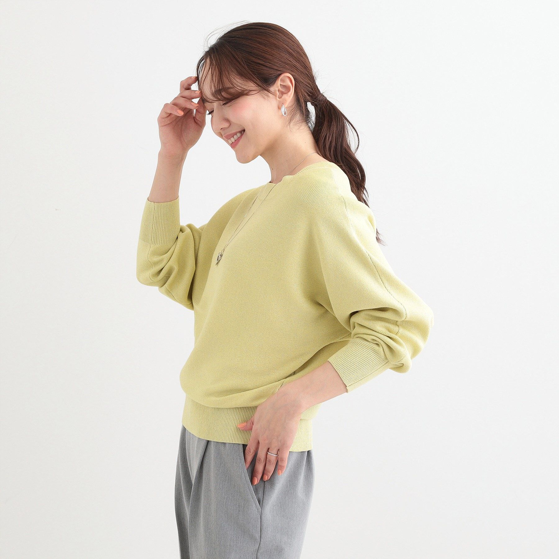 SHOO･LA･RUE「【S-LL】さりげないキラッと感。ラメドルマンニット」|ニット・セーター|