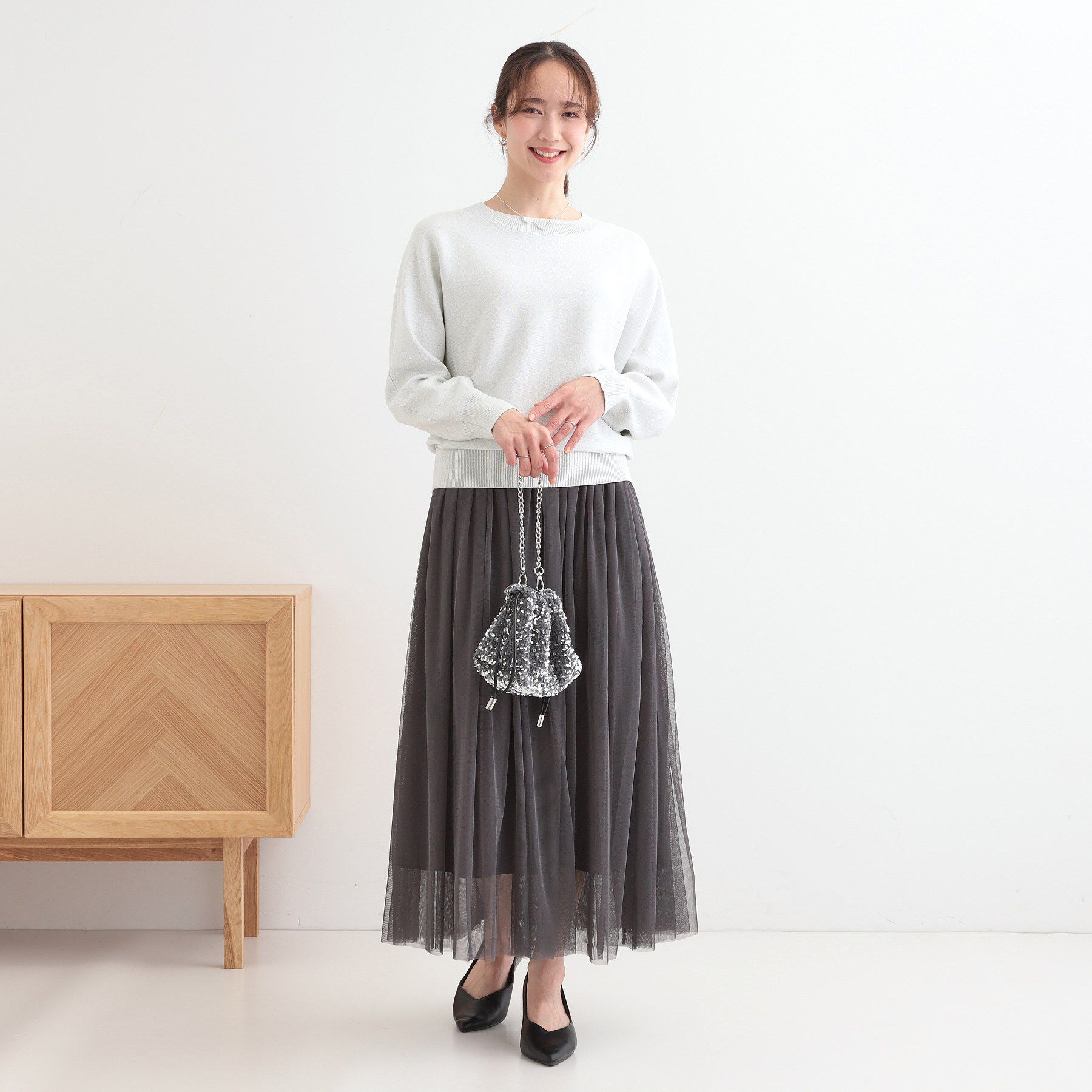 SHOO･LA･RUE「【S-LL】さりげないキラッと感。ラメドルマンニット」|ニット・セーター|