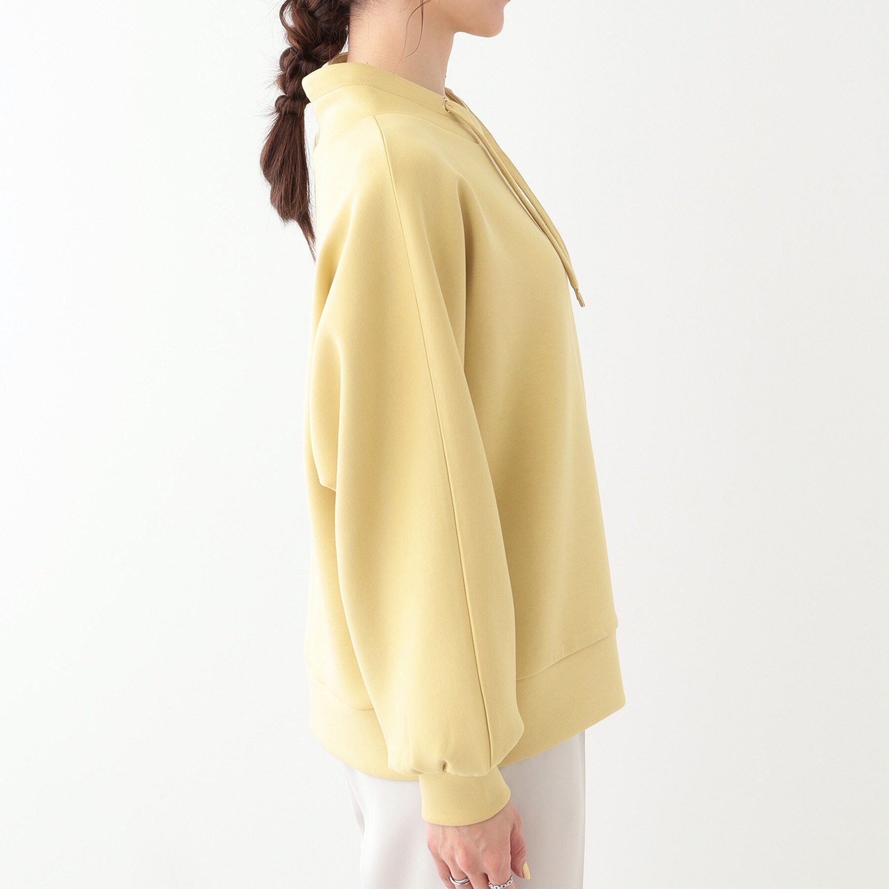 SHOO･LA･RUE「【S-LL】なめらかタッチ もちさら抜け襟トップス」|Tシャツ・カットソー|